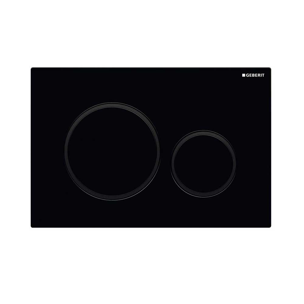 Spolknapp Geberit Sigma 20 mattsvart/svart, dubbelspolning Plate og knapp: Mattlakkert Sort, Designringer: Sort