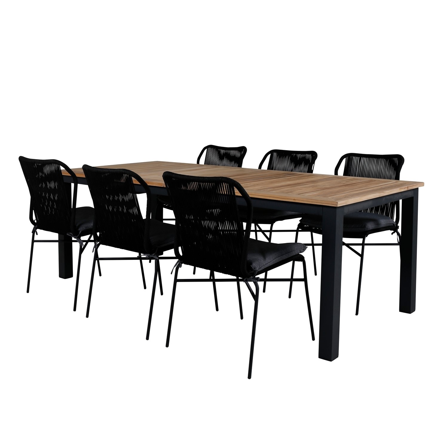 Spisegruppe Venture Home Perla 224 med 6 Jefferson Stablebare Spisestoler