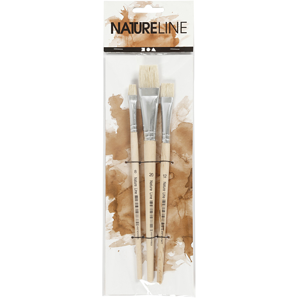 Pensler Creativ Company Natur Line Nr 8-12-20 Korte Skaft 3 Stk/1 Pk
