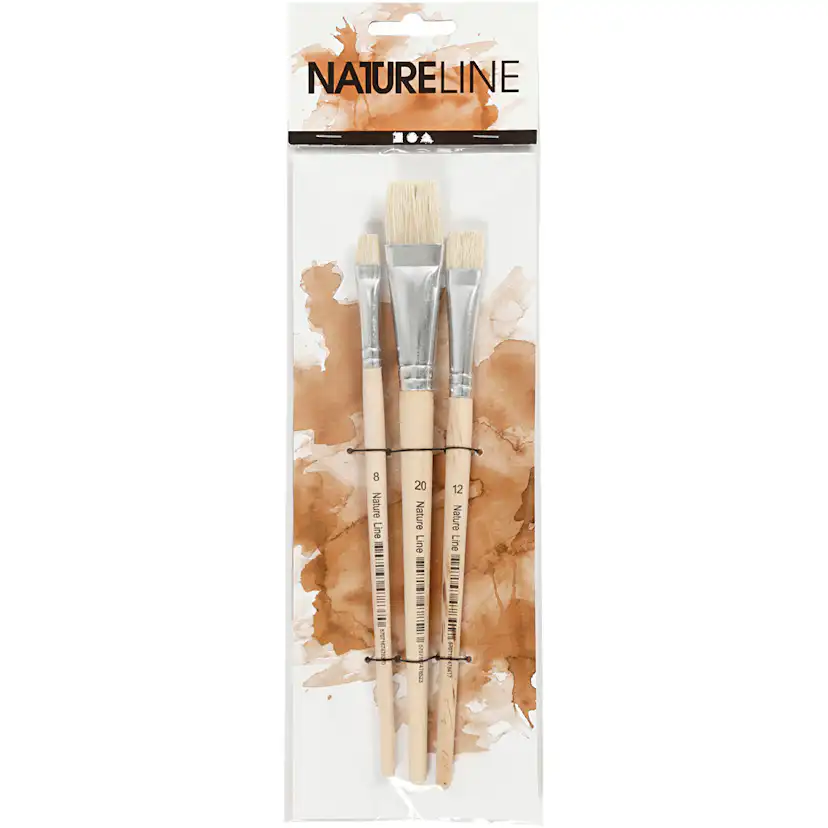 Pensler Creativ Company Natur Line Nr 8-12-20 Korte Skaft 3 Stk/1 Pk