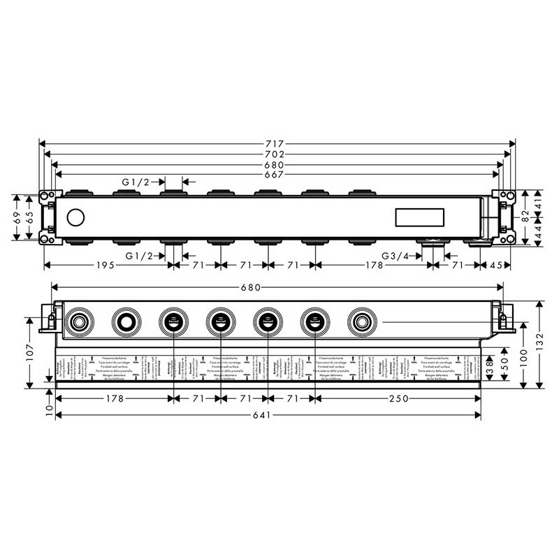 Innbyggingsdel Axor for Termostatmodul Select 5 Funksjoner