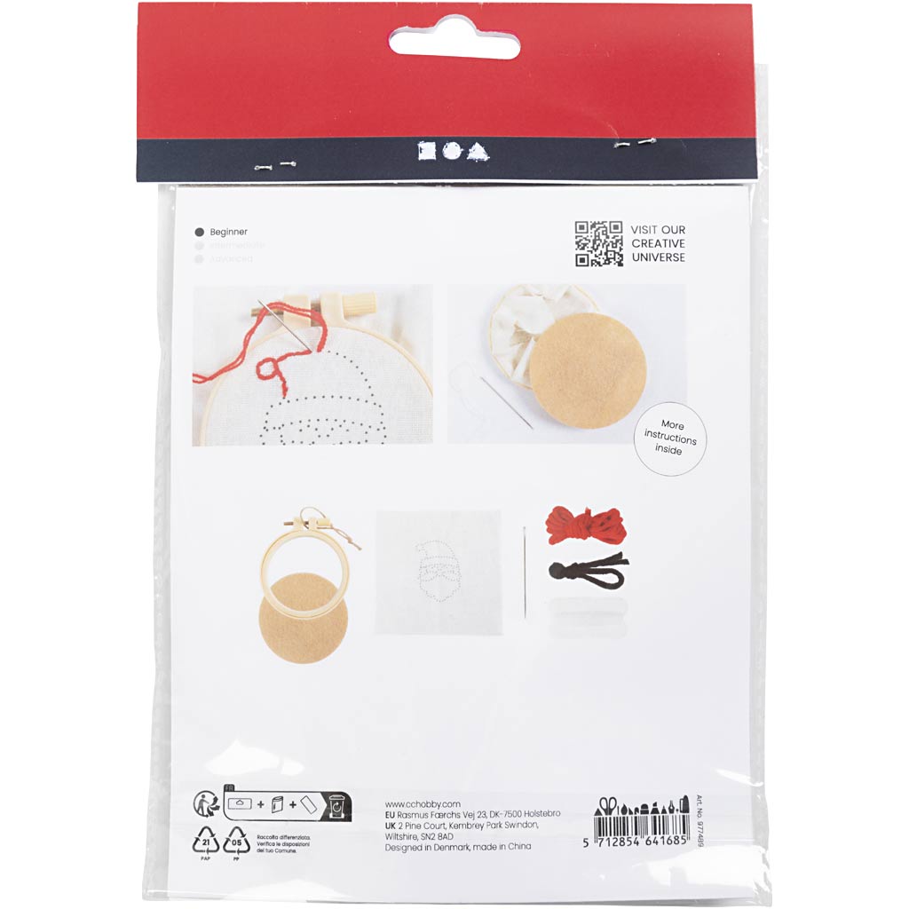 Brodering Creativ Company Mini DIY Kit Julenisse