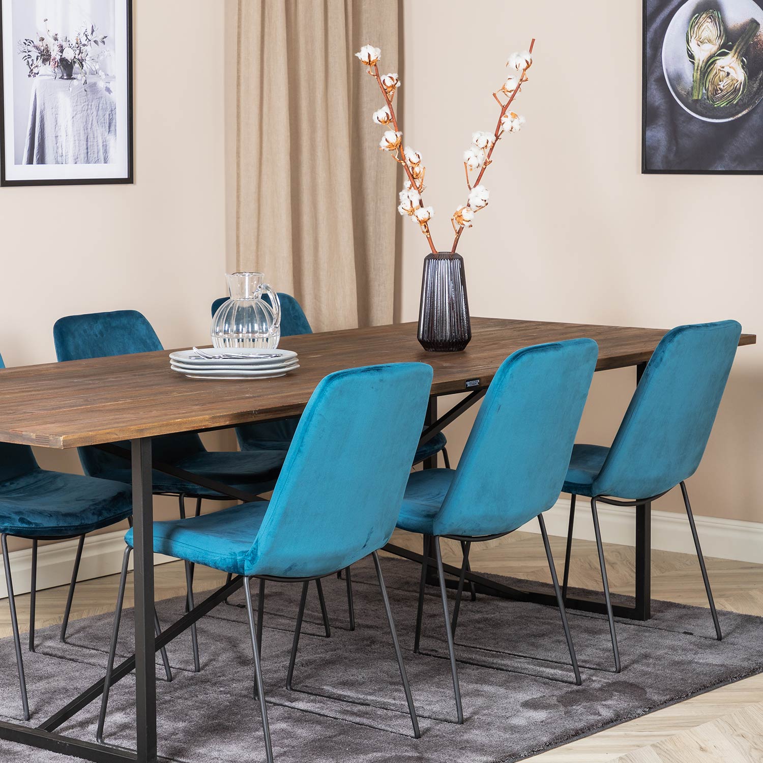 Spisegruppe Venture Home Peo med 6 Muscot Stoler