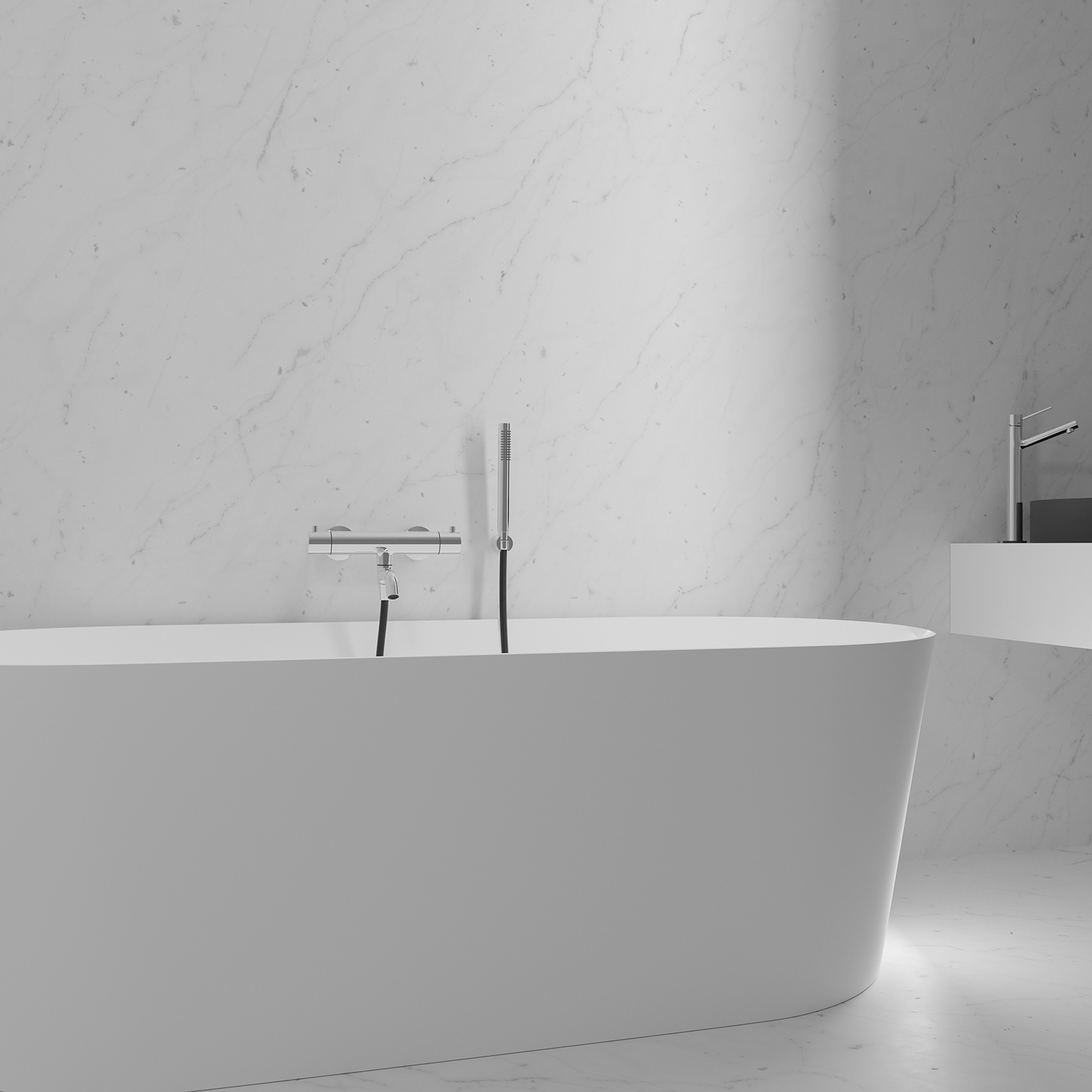 Badkarsblandare Scandtap Steel Pleasure 4 med Handdusch