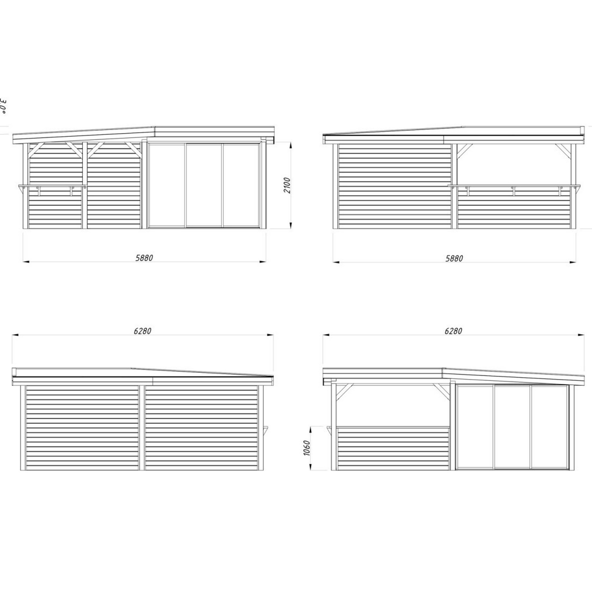 Hagestue Palmako Lenna 24,9 m2 Set 410 Slide