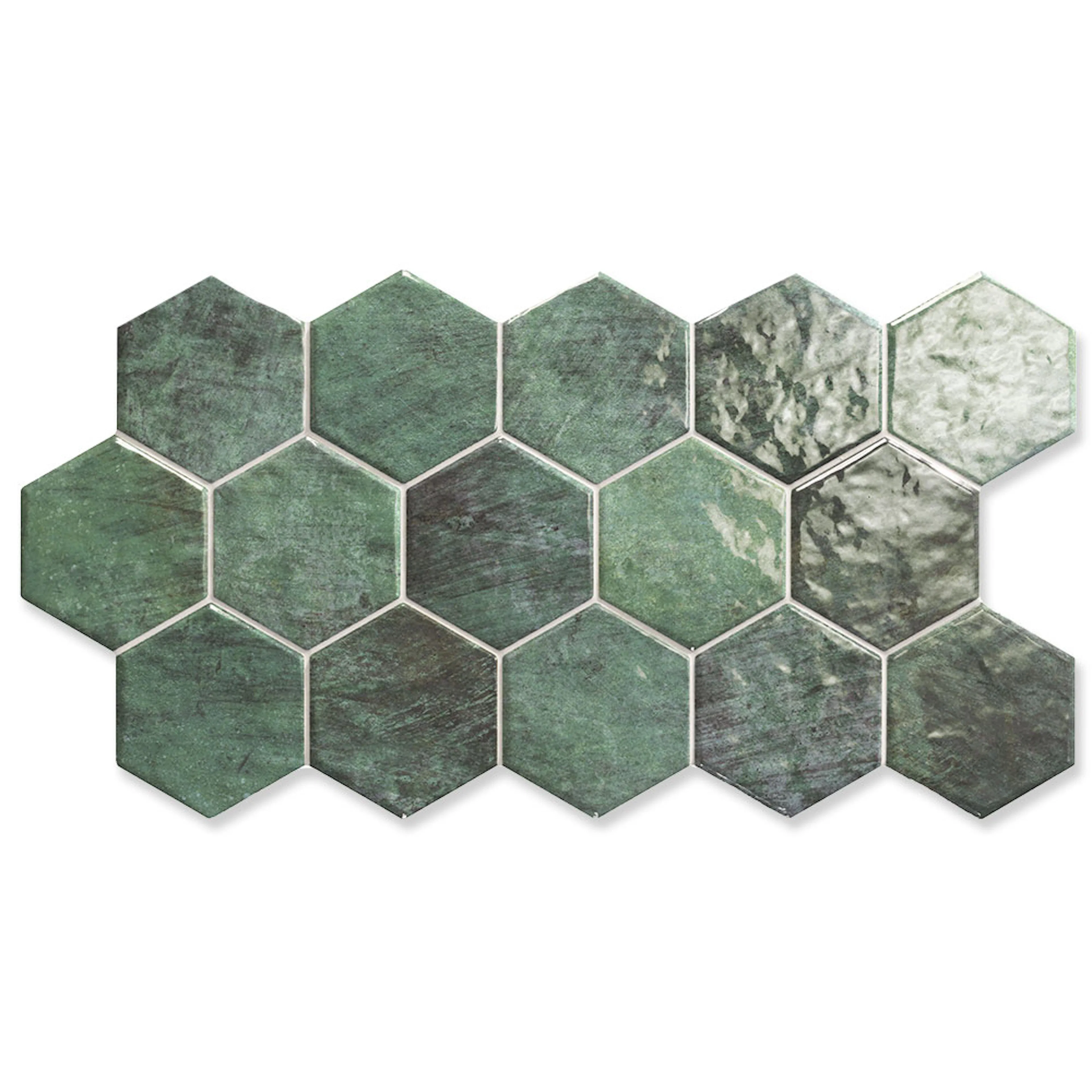 Klinker Hill Ceramic Hex Zellinge Grønn Blank 27x51 cm Outlet