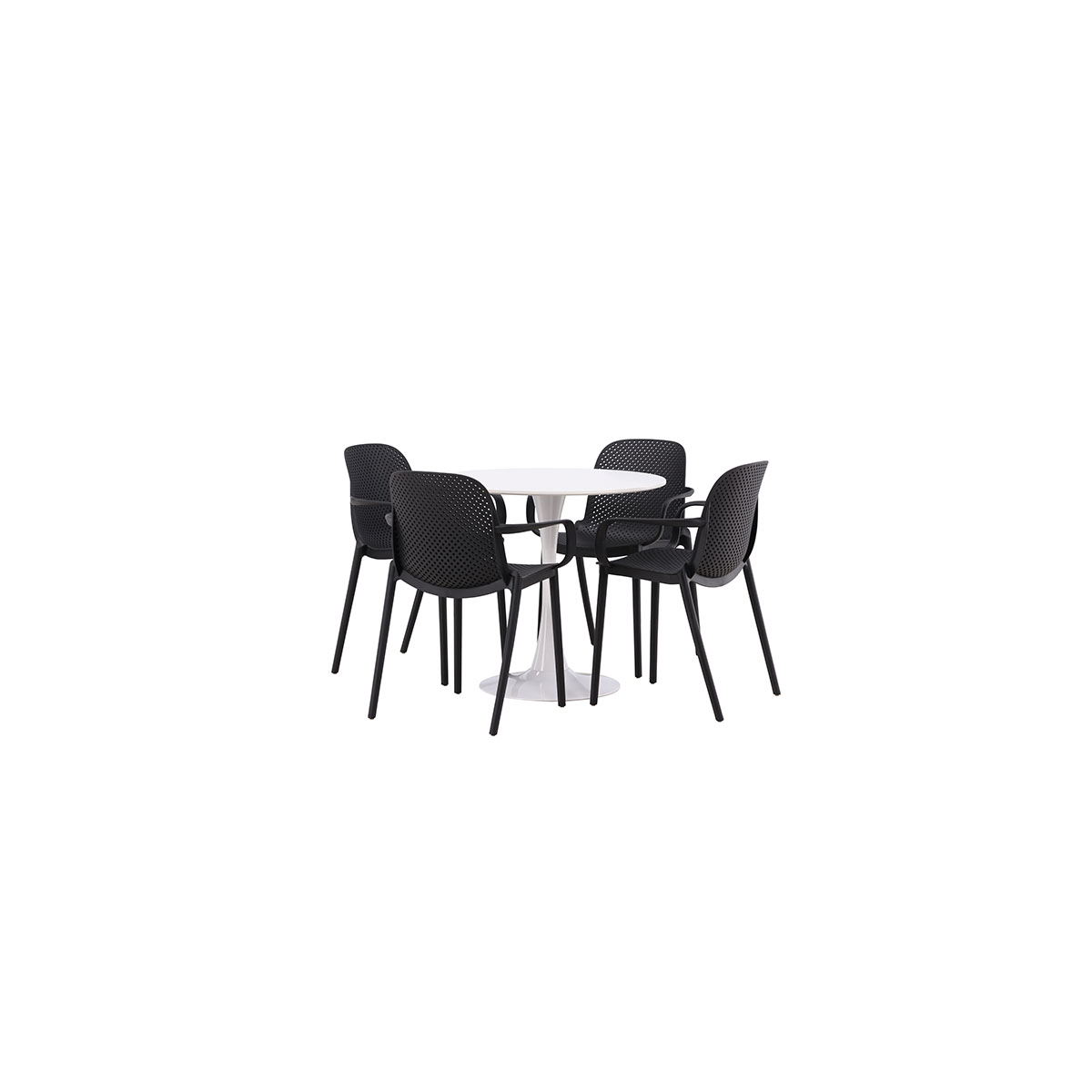 Spisegruppe Venture Home Hamden Ø80 cm med 4 Baltimore Stoler