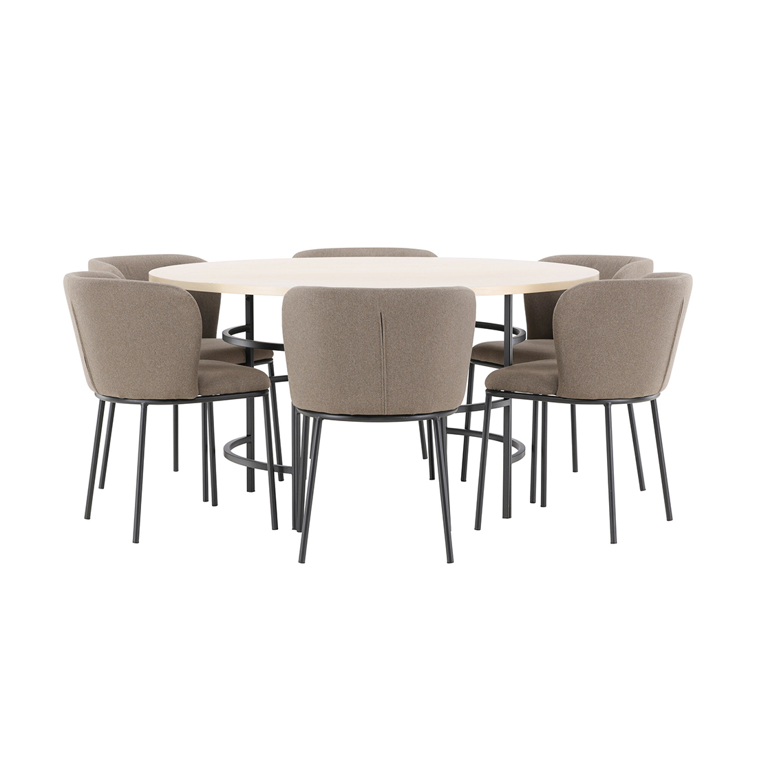 Spisegruppe Venture Home Copenhagen Ø140 cm med 6st Edina Spisestoler