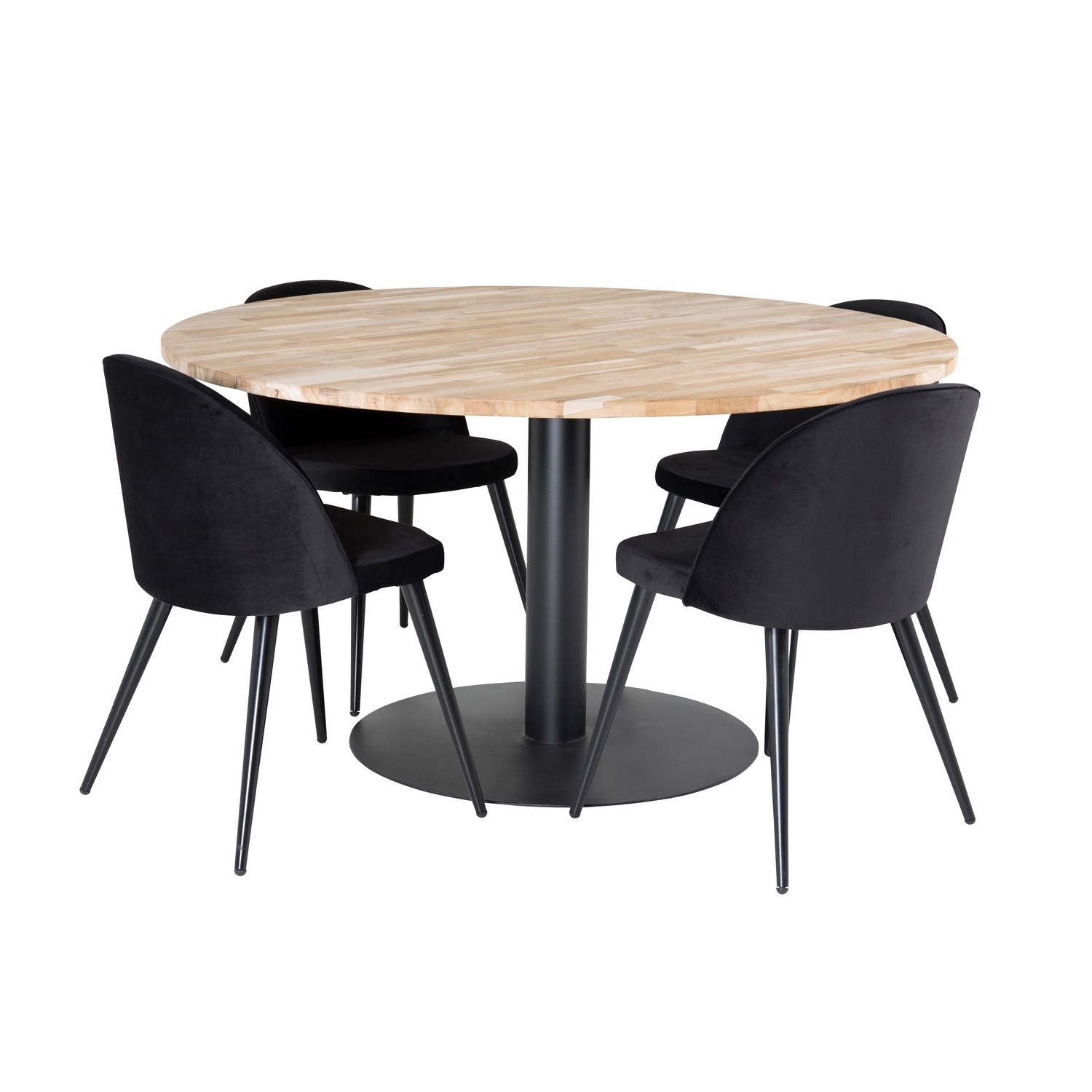 Spisegruppe Venture Home Cirebon med 4 Velvet Stoler