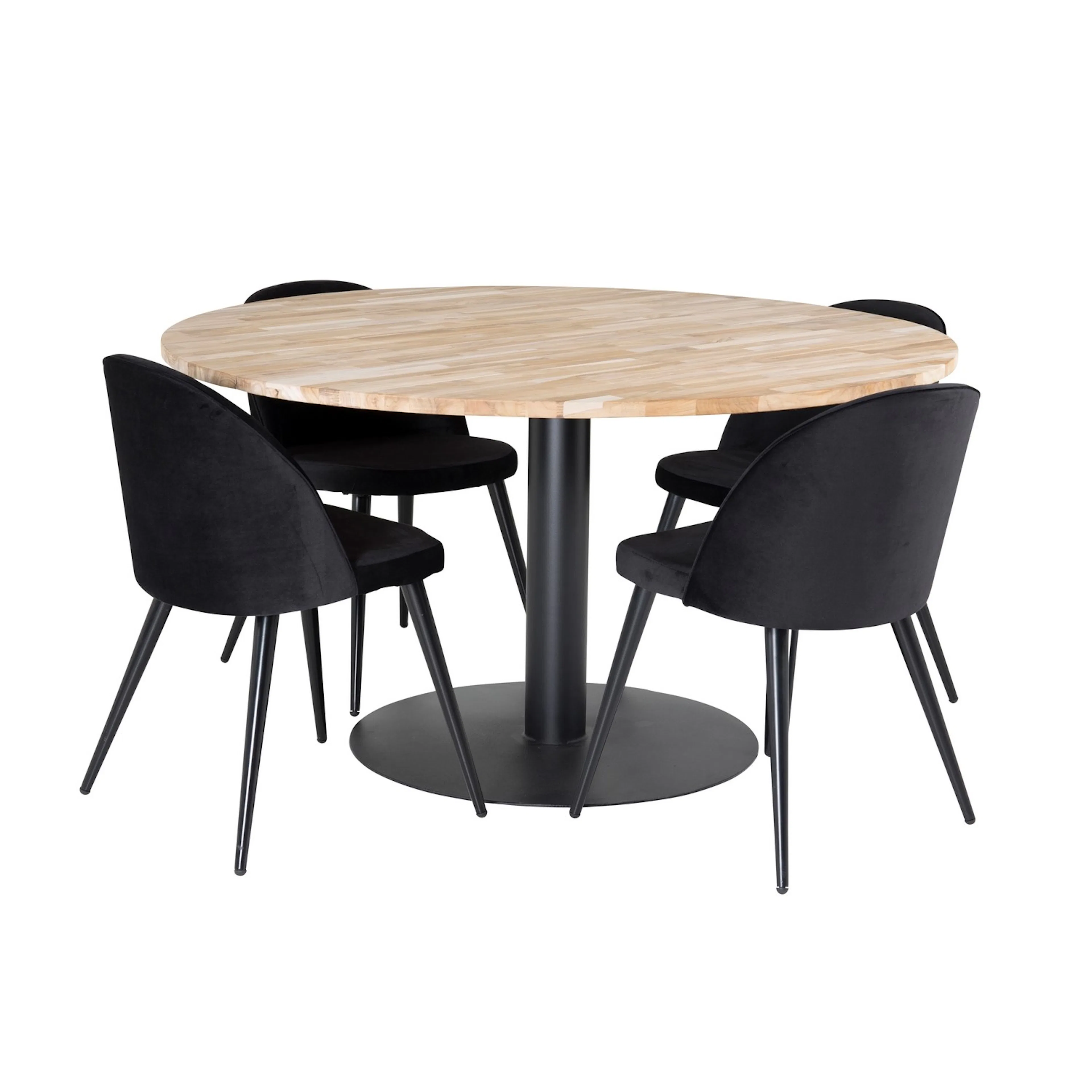 Spisegruppe Venture Home Cirebon med 4 Velvet Stoler