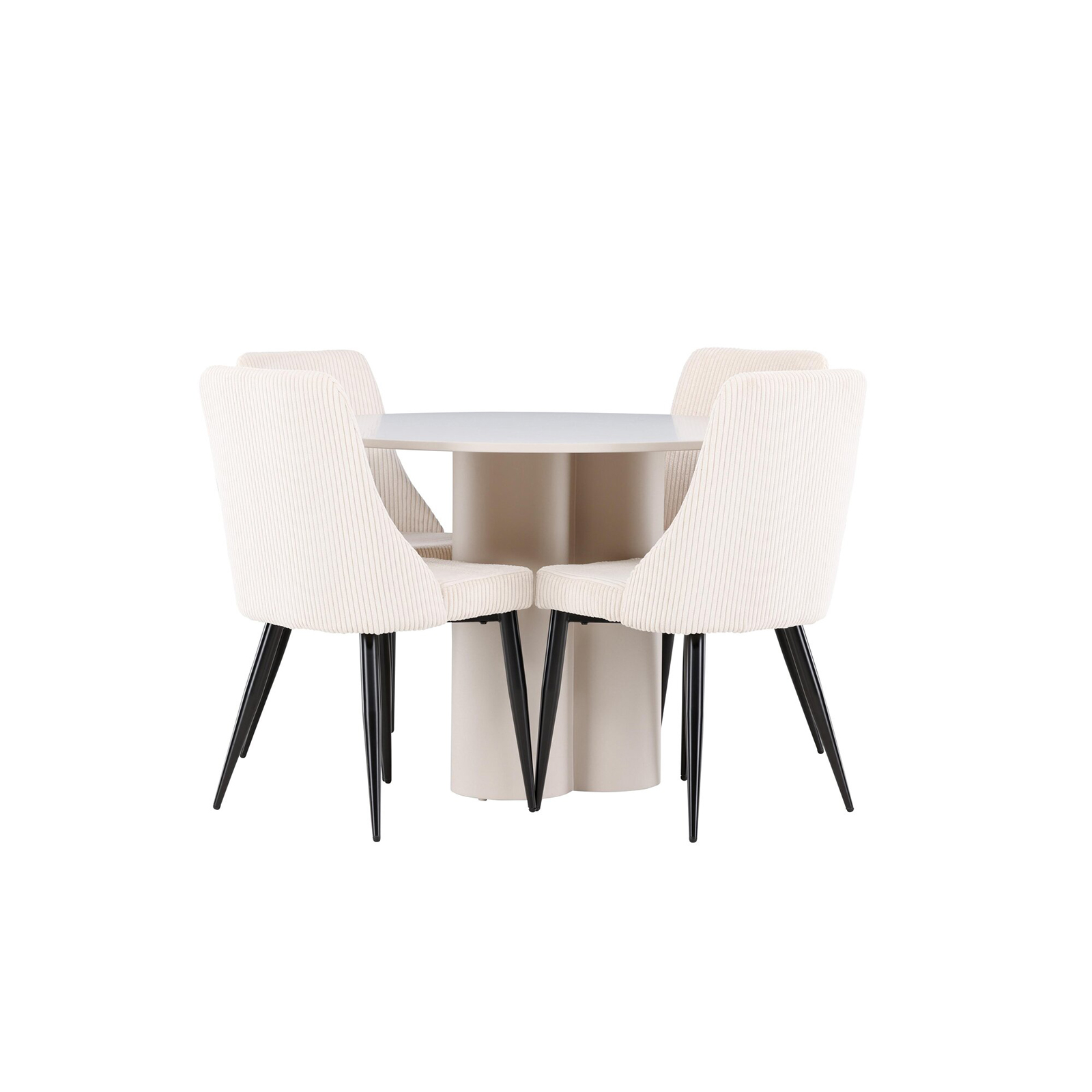 Spisegruppe Venture Home Olivia Ø110 med 4 stk Leone Stoler