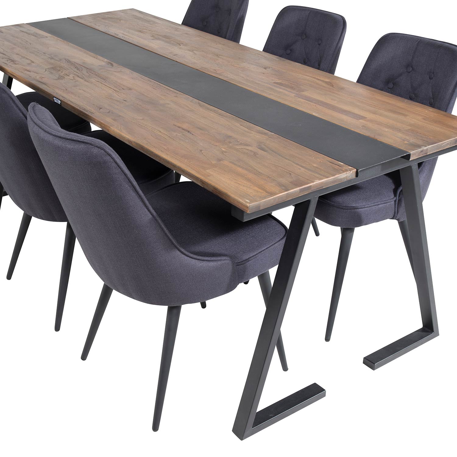 Spisegruppe Venture Home Jane med 6 Vera Stoler Polyester