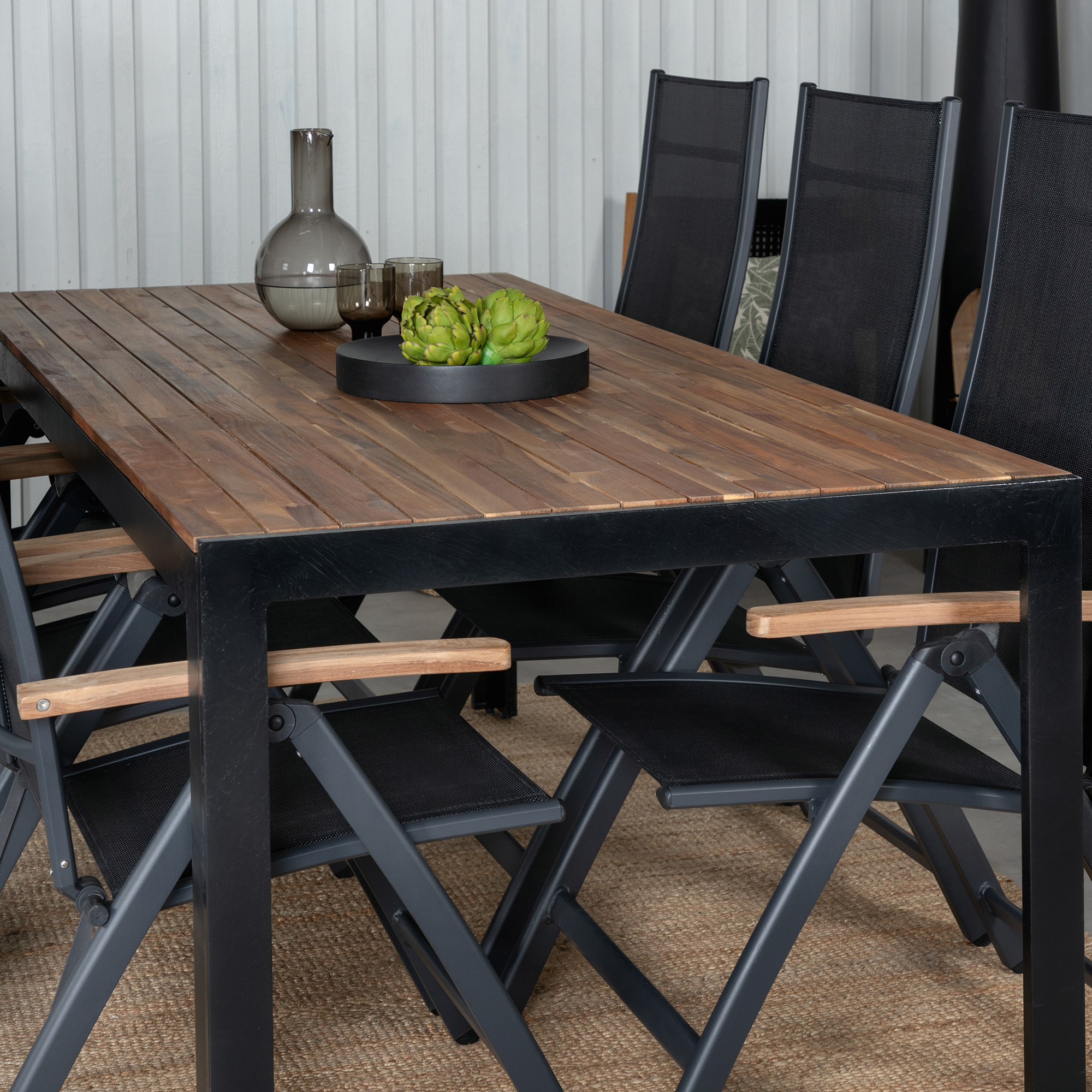 Spisegruppe Venture Home Berfin med 6 Perla Stoler