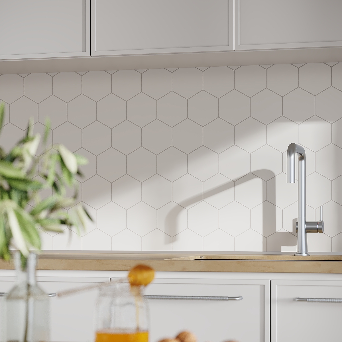 Kitchen Board Fibo 2094-KM71 S White Hexagon