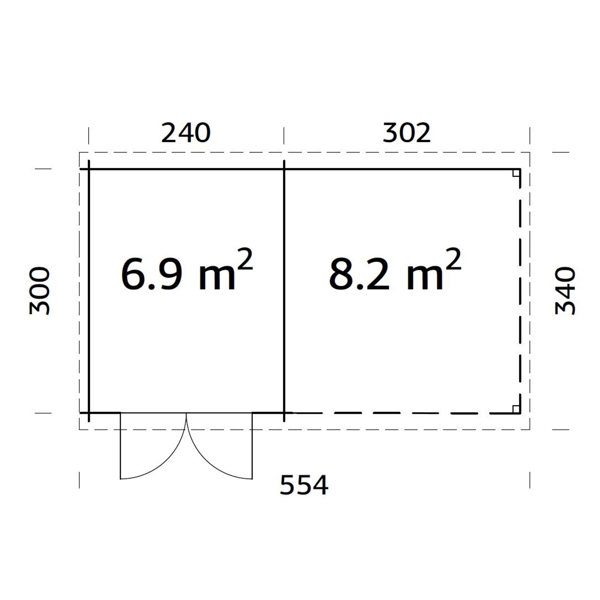 Ella 6,9+8,2 m2 Ubehandlet