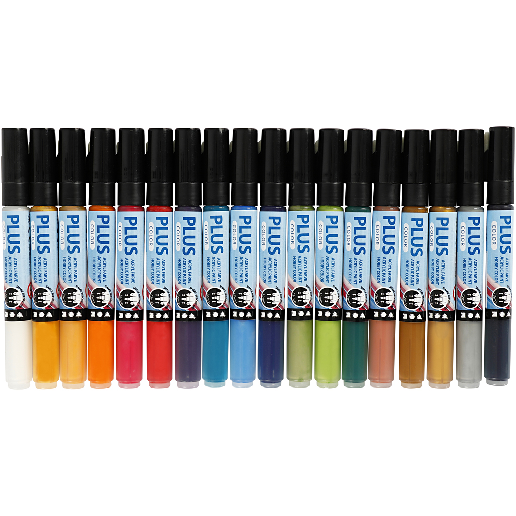 Tusj Creativ Company Plus Color Mixade Farger 14,5 cm Strek 1-2 mm 18 Stk/1 Pk