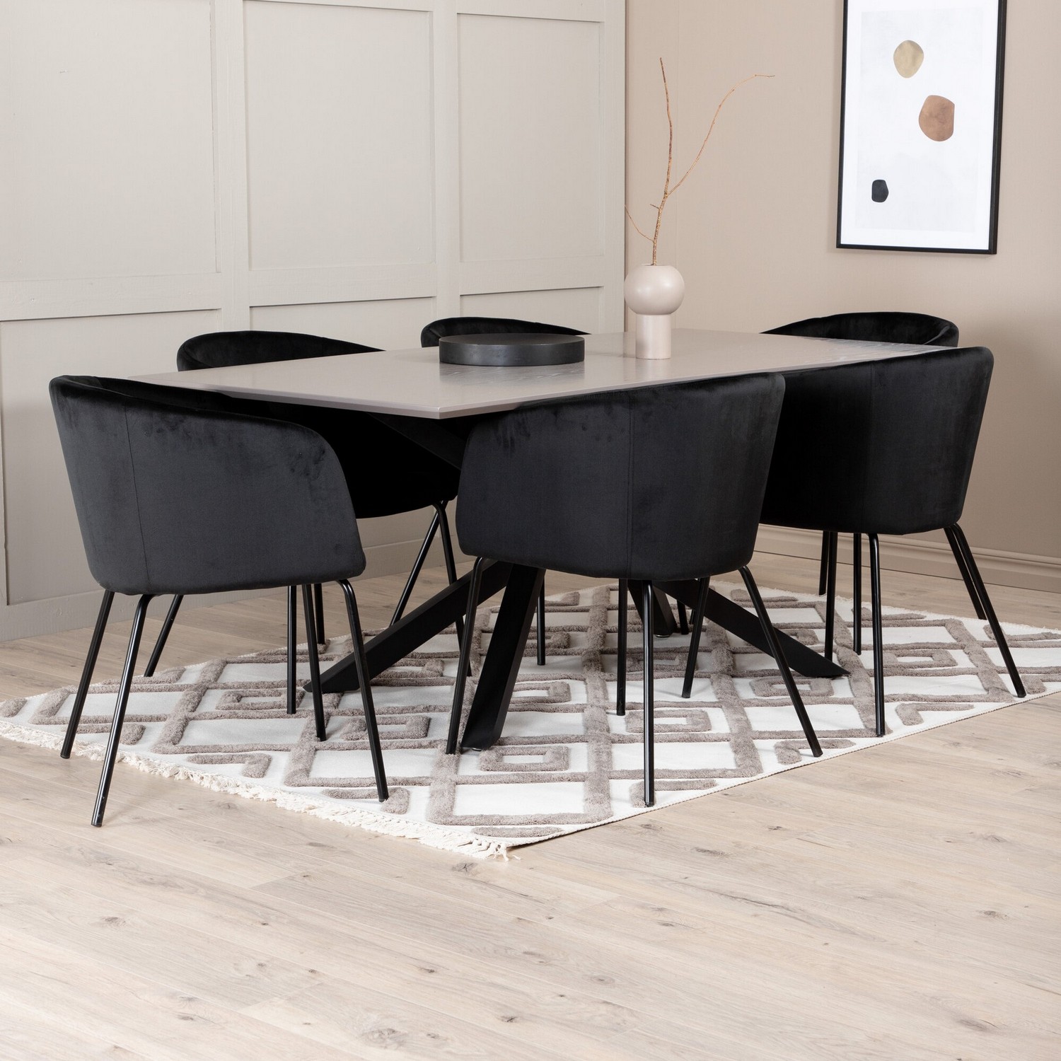 Spisegruppe Venture Home Piata med 6 Bergen Stoler