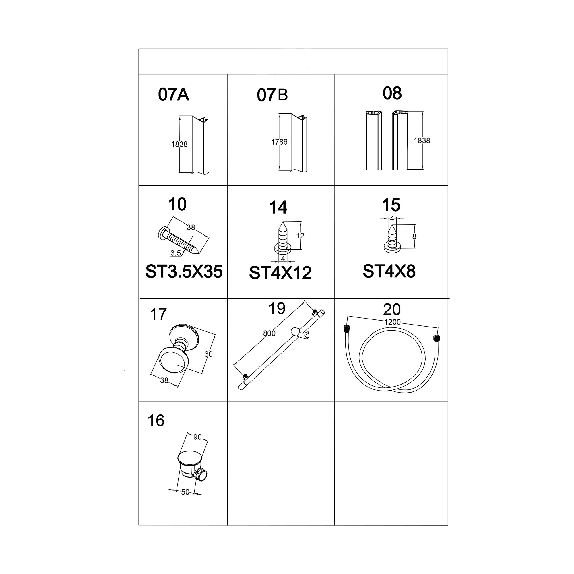 Dusjkabinett Bathlife Betrakta 90x90 Rund C/W Klarglass
