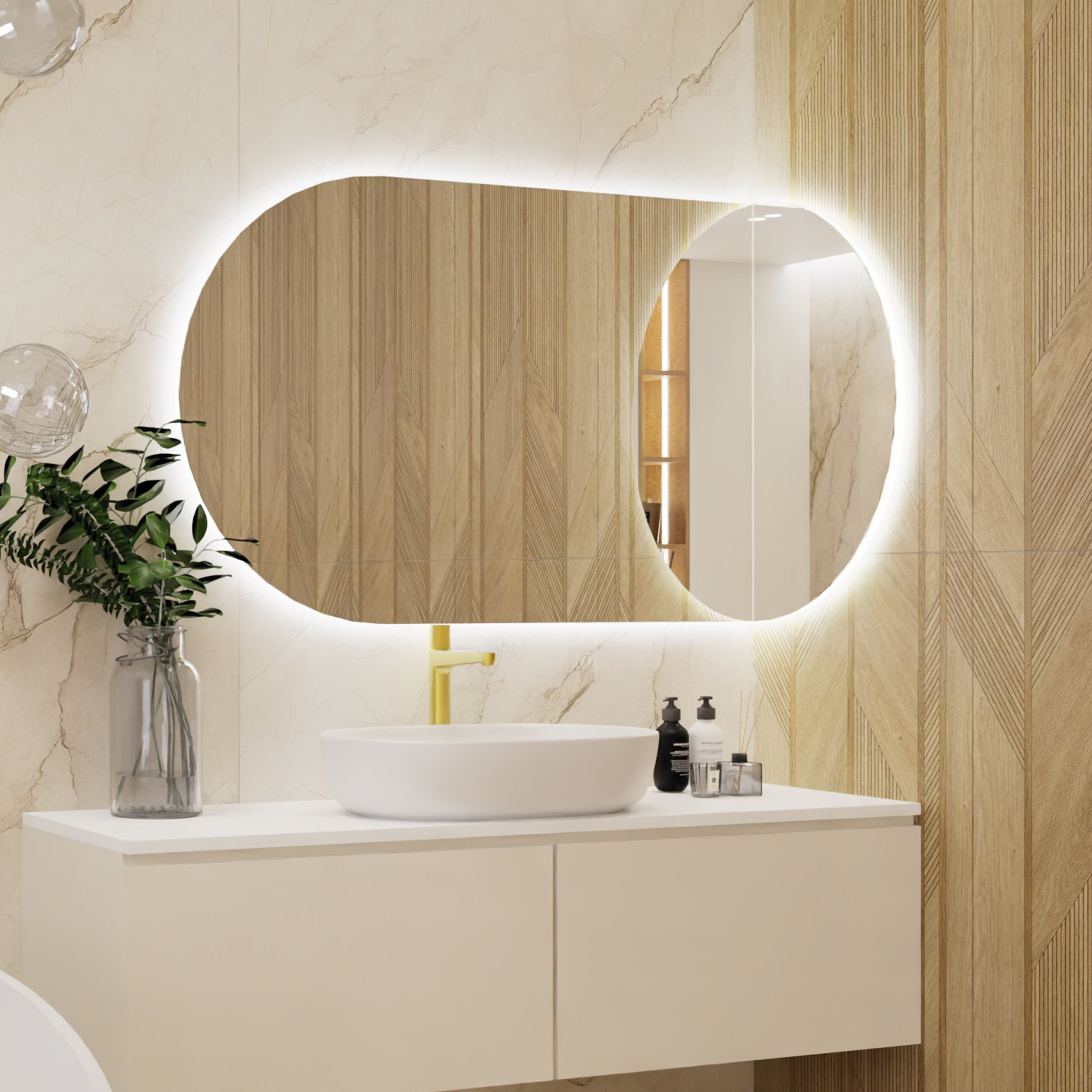 Speil Vidi Aura med LED-belysning