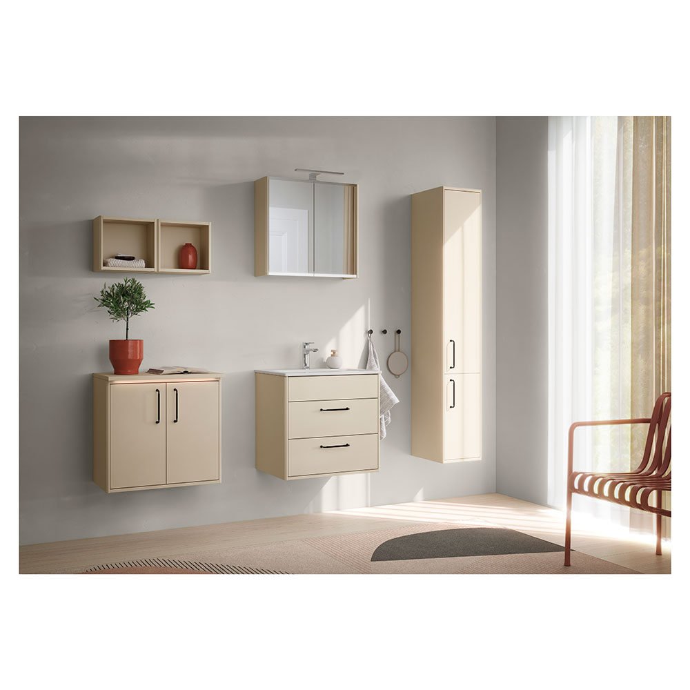 Graphic Kommod Beige med tvtst 100 cm Glatt boks, Beige