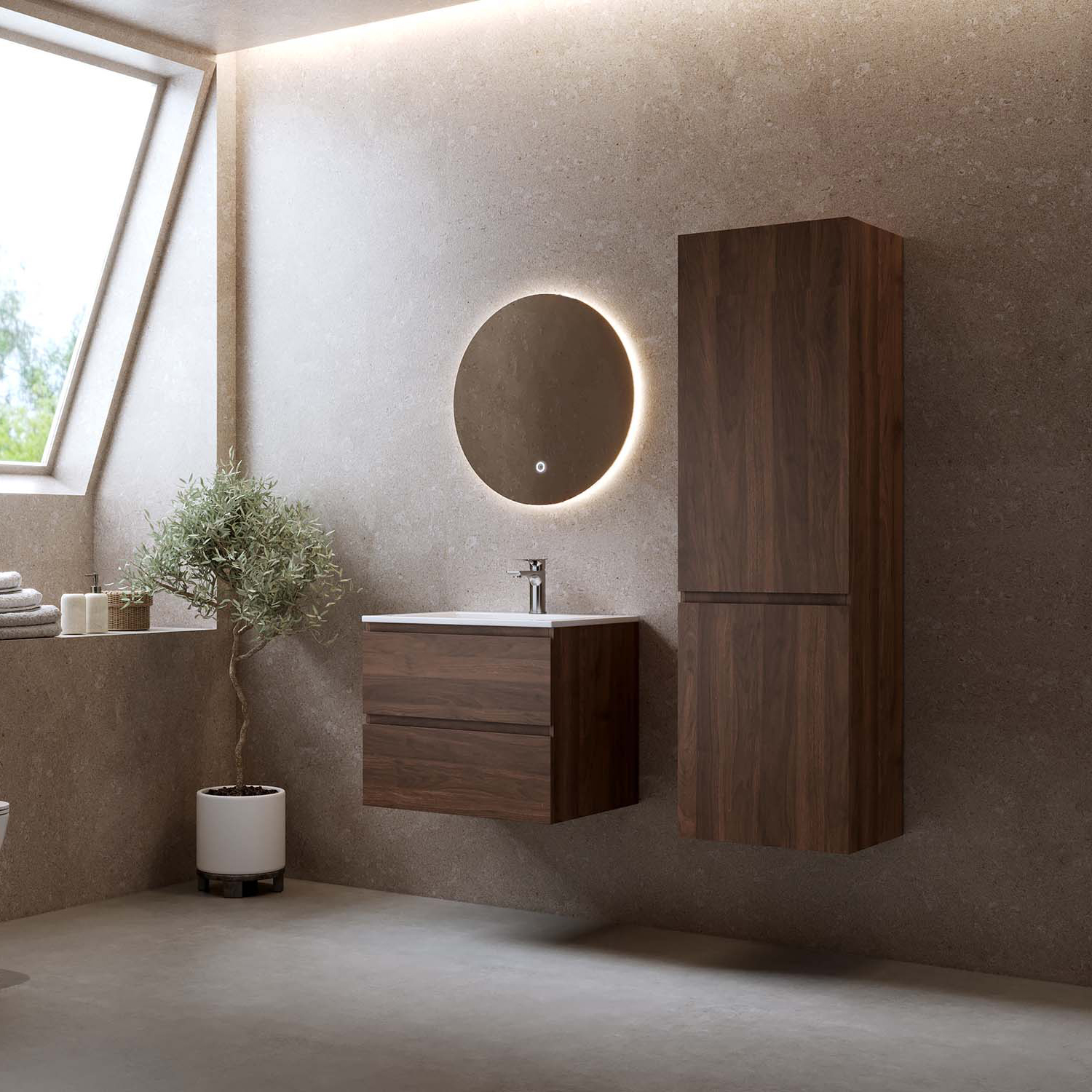 Sideskap Bathlife Eufori Valnøtt