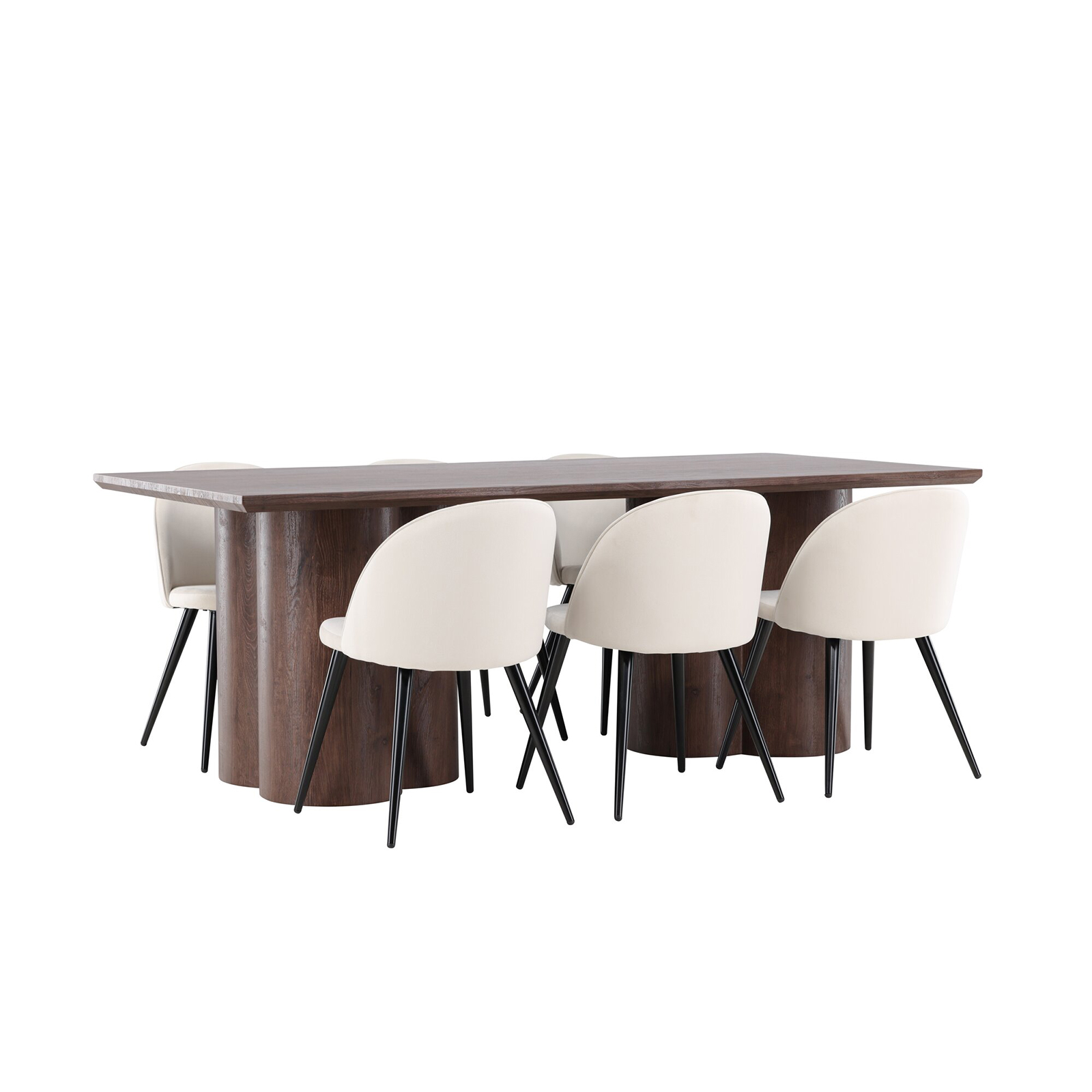 Spisegruppe Venture Home Olivia 210 med 6 stk Velvet Stoler
