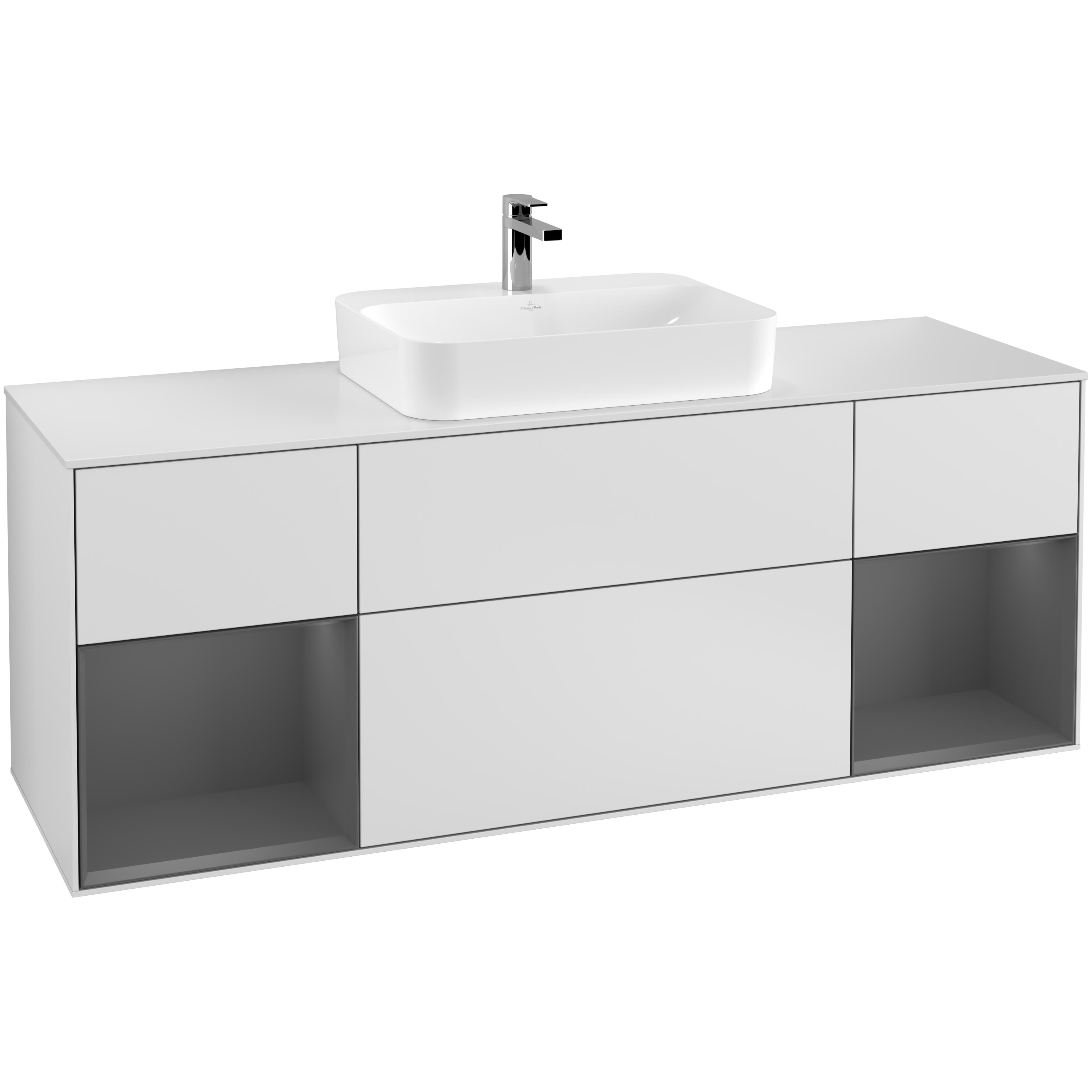 Tv&auml;ttst&auml;llssk&aring;p Villeroy & Boch Finion med Tv&aring; Hyllor och B&auml;nkskiva f&ouml;r Ytmonterat Tv&auml;ttst&auml;ll