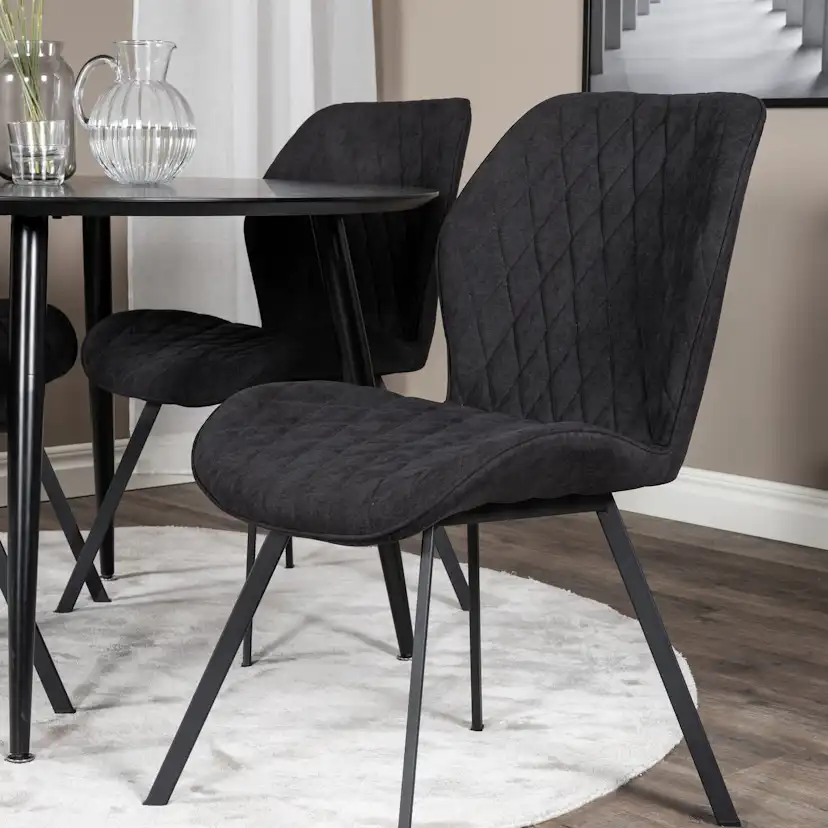 Spisegruppe Venture Home Dipp Ø115 cm med 4 Gemma Stoler