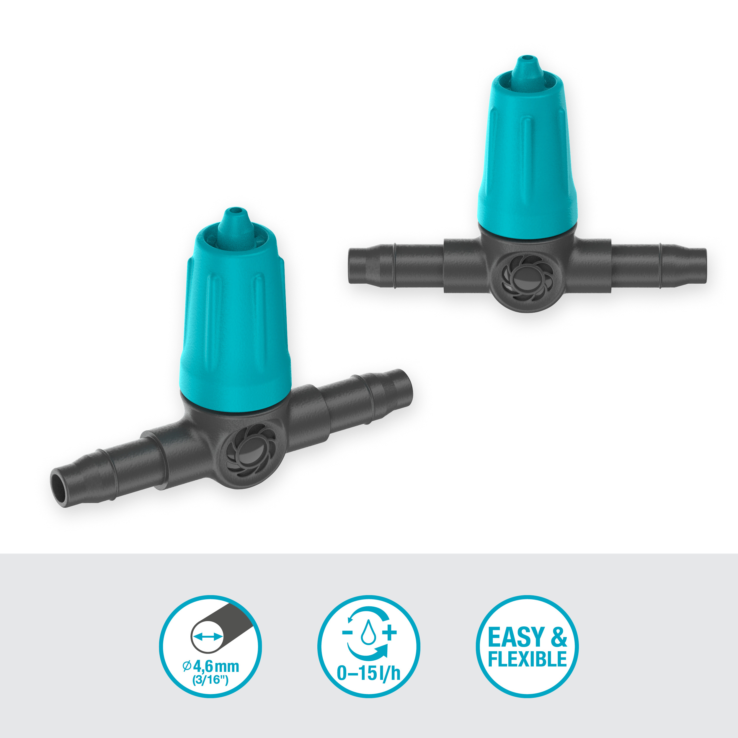 Dryppfordeler Gardena Micro-Drip Inline Justerbar