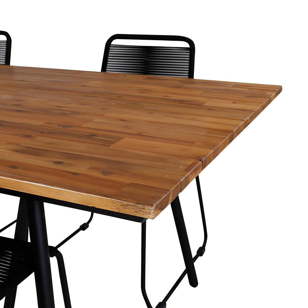 Spisegruppe Venture Home Chane med 4 Lumi Stablebare Spisestoler