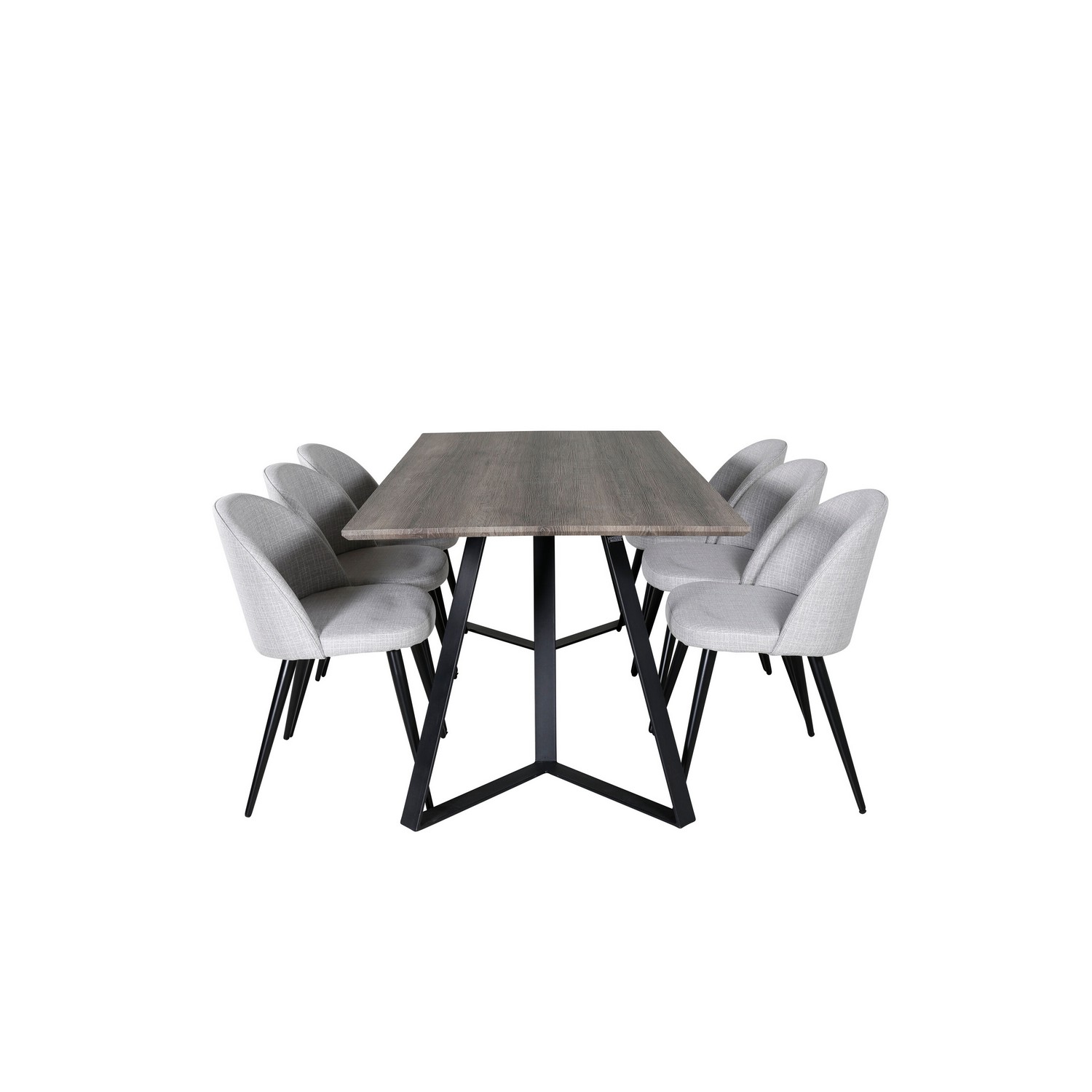 Spisegruppe Venture Home Madde med 6 Valentina Stoler Polyester