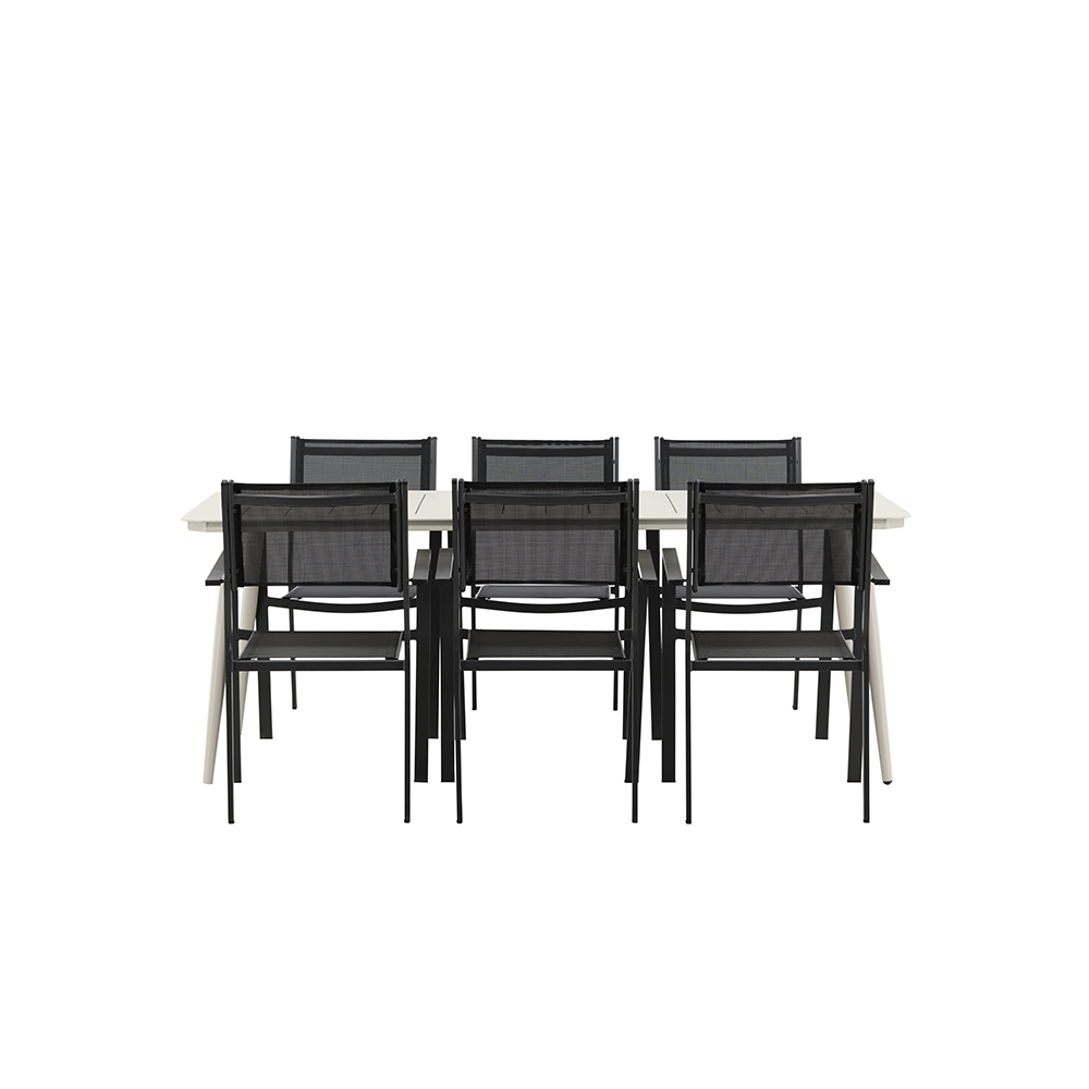 Spisegruppe Venture Home Lina med 6 Copacabana Stoler