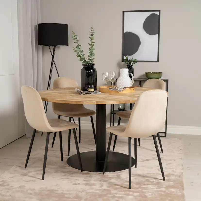 Spisegruppe Venture Home Cornelia med 4 Pobbie Stoler