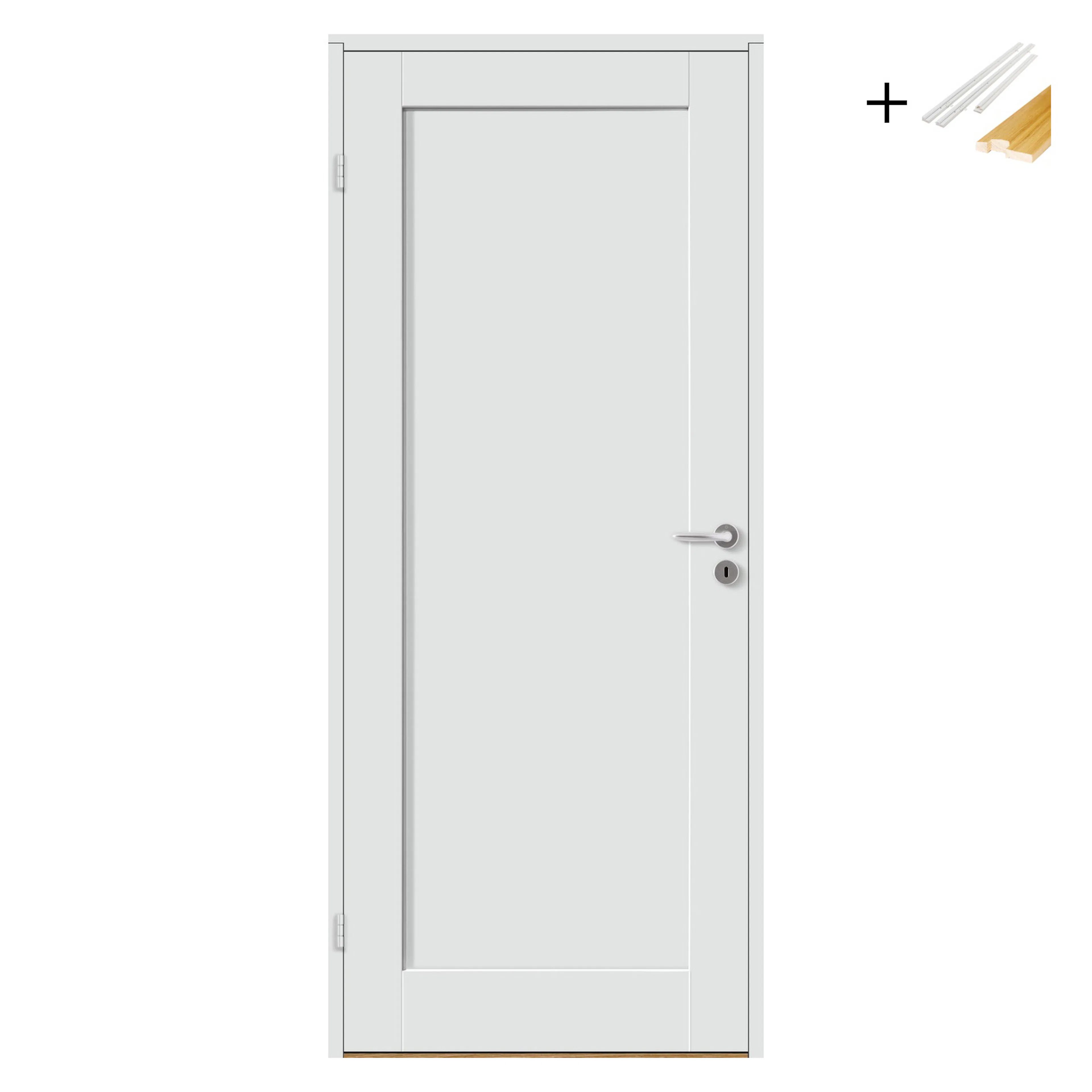 DØRBL ID STIL1 10X20 HV BYGG1 med Karmsett BxH: 100x200 (dørbladmål: 92,5x194), NCS S-0502-Y, Hvit
