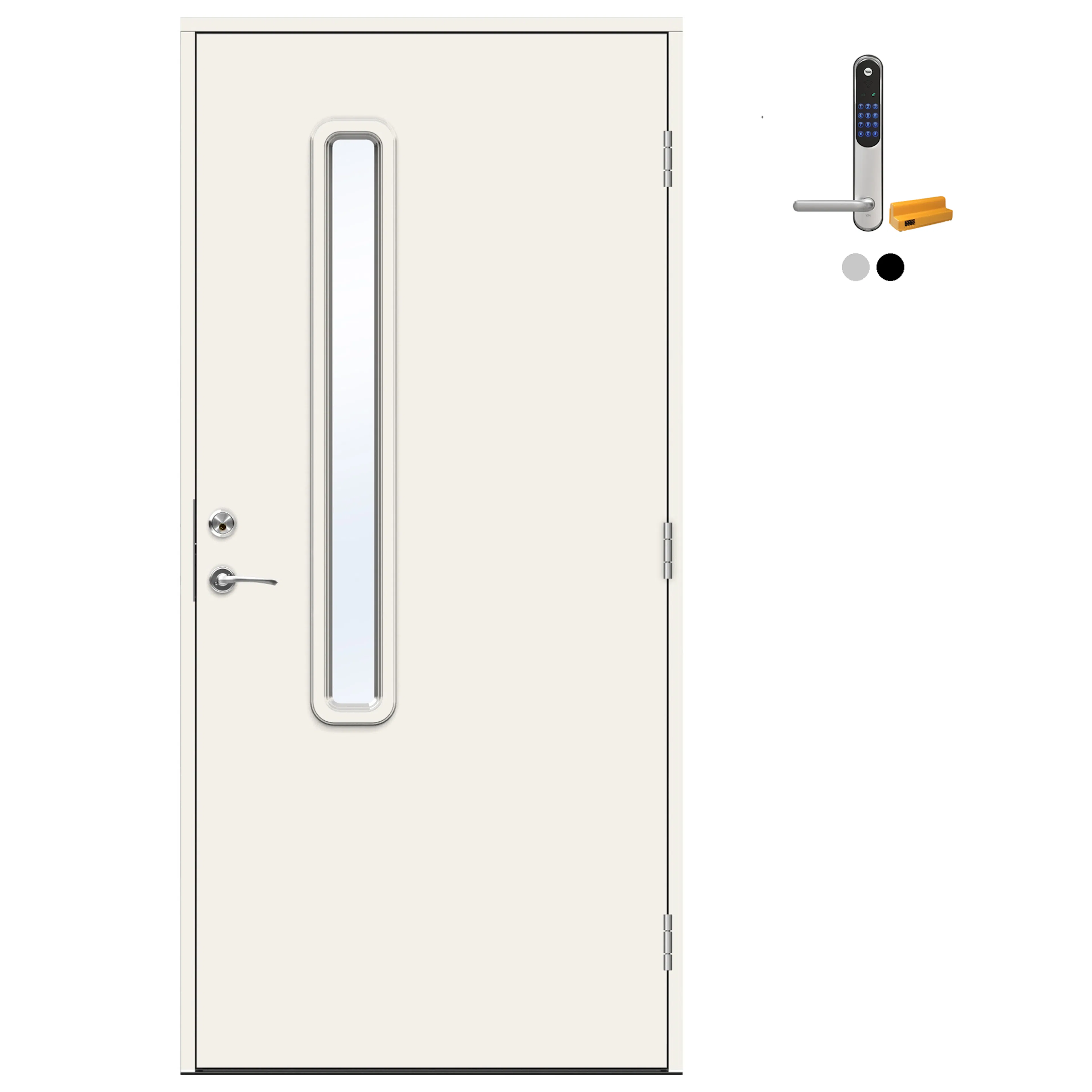 Ytterdør Swedoor Advance-Line Nordic Ribe med Yale Doorman Classic Home