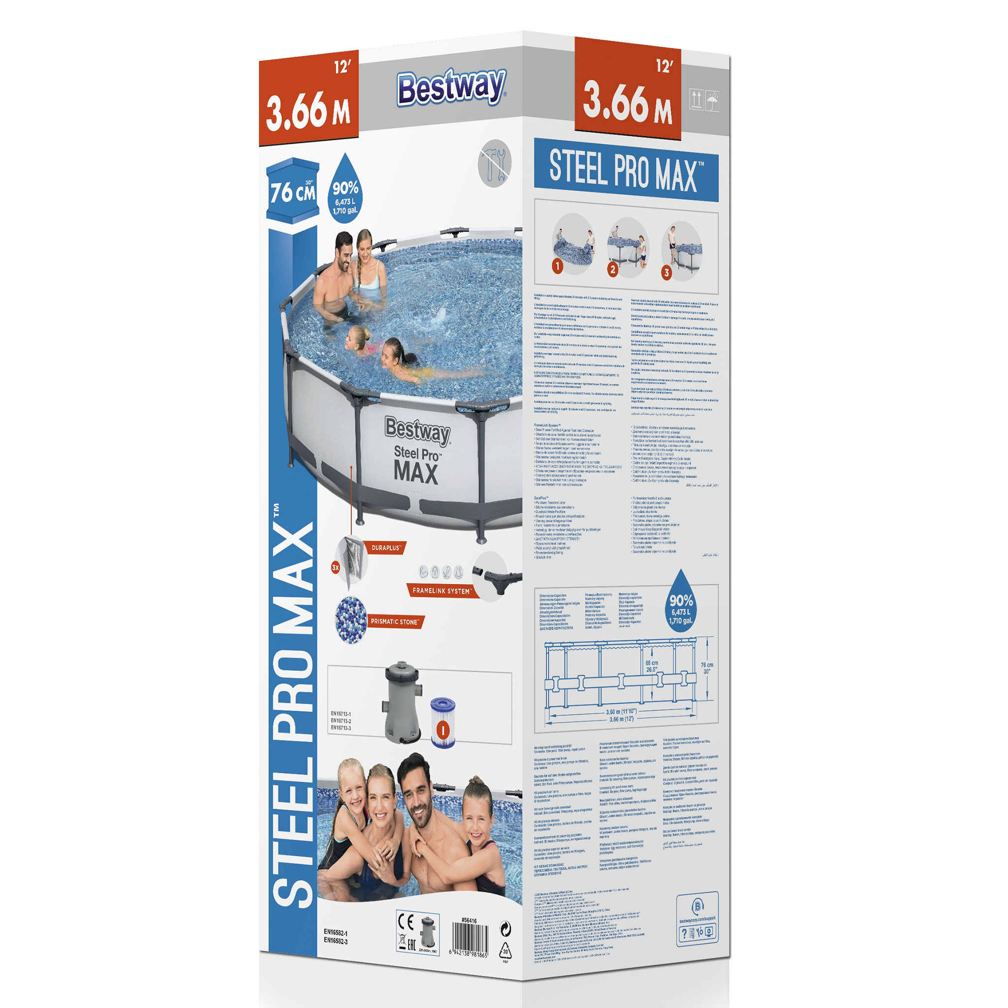 Bassengpakke Bestway Steel Pro Max Ø3,66M