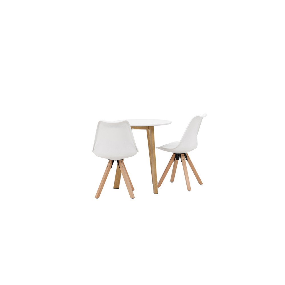 Spisegruppe Venture Home Leonora Ø65 cm med 2 stk Zeno Stoler
