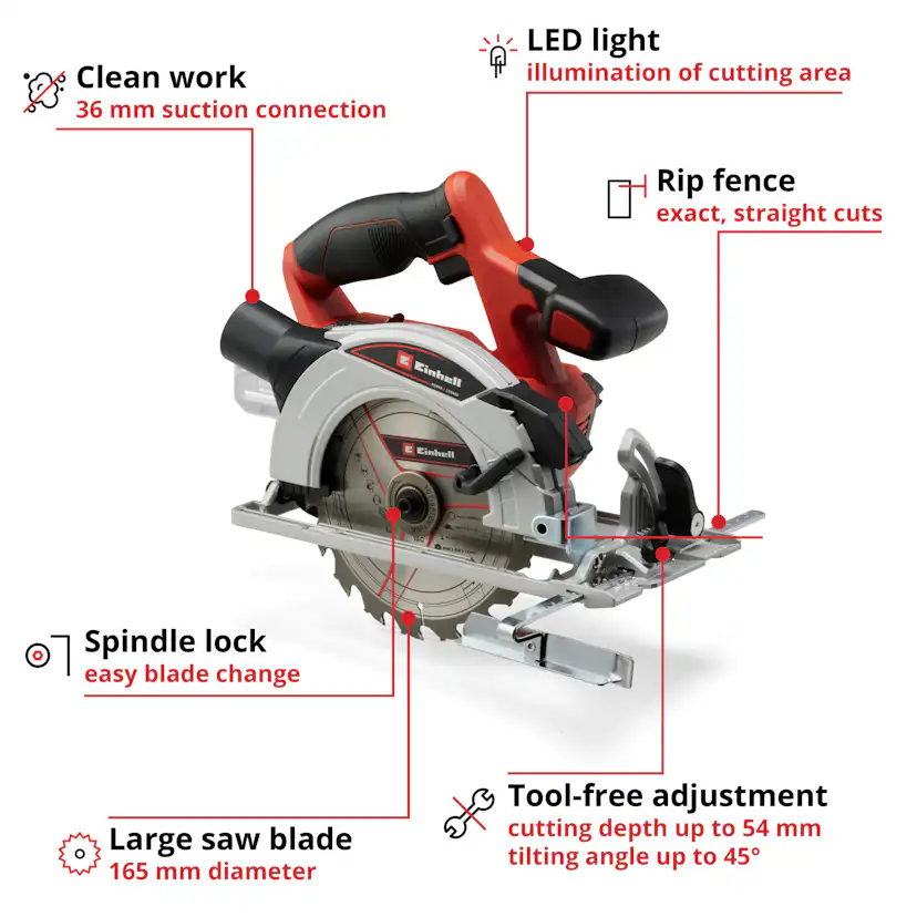 Sirkelsag Einhell TE-CS 18/165-1 Li-Solo