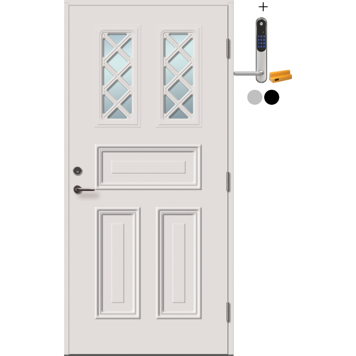 Ytterdør Tundøren Tun 420 Hvit med Yale Doorman Classic Home