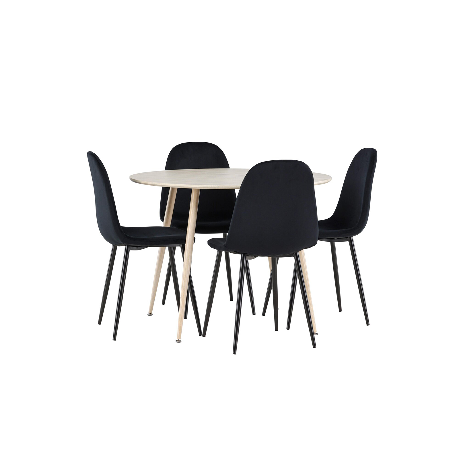 Spisegruppe Venture Home Plaza Ø100 med 4 stk Polar Stoler Fløyel