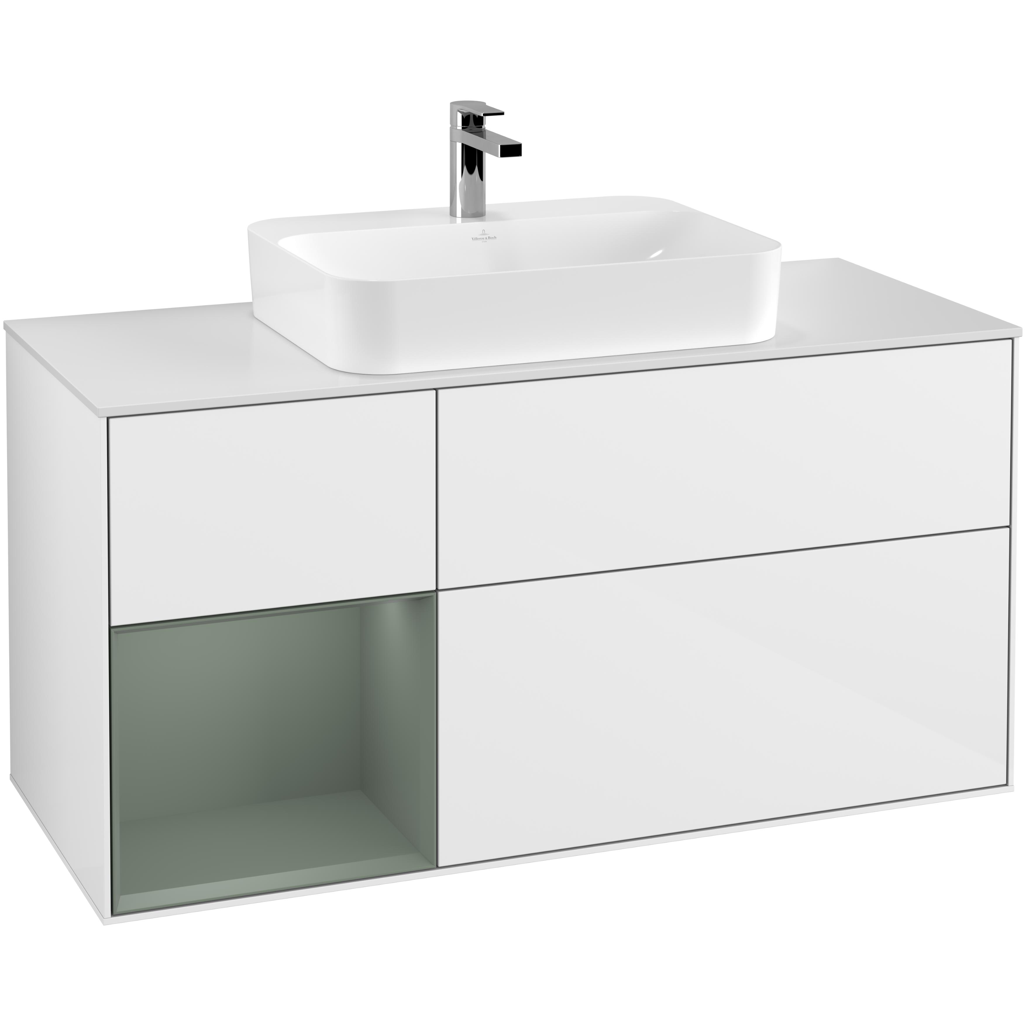 Tvättställsskåp Villeroy & Boch Finion med 3 Lådor Hylla och Bänkskiva för Ytmonterat Tvättställ | badrum - badrumsmobler - tvattstallsskap-och-kommod | KakelKungen