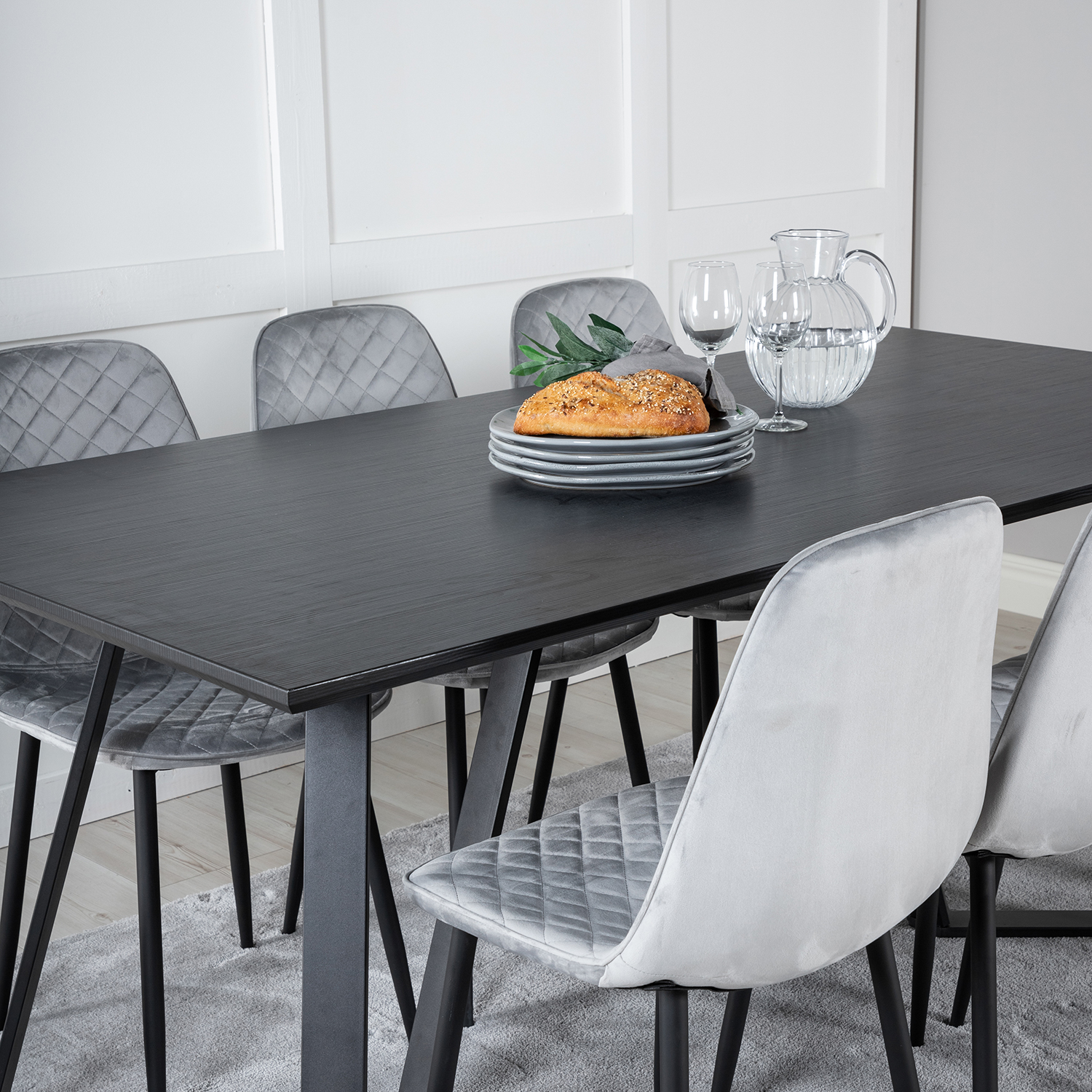 Spisegruppe Venture Home Madde med 6 Phoi Stoler Fløyel