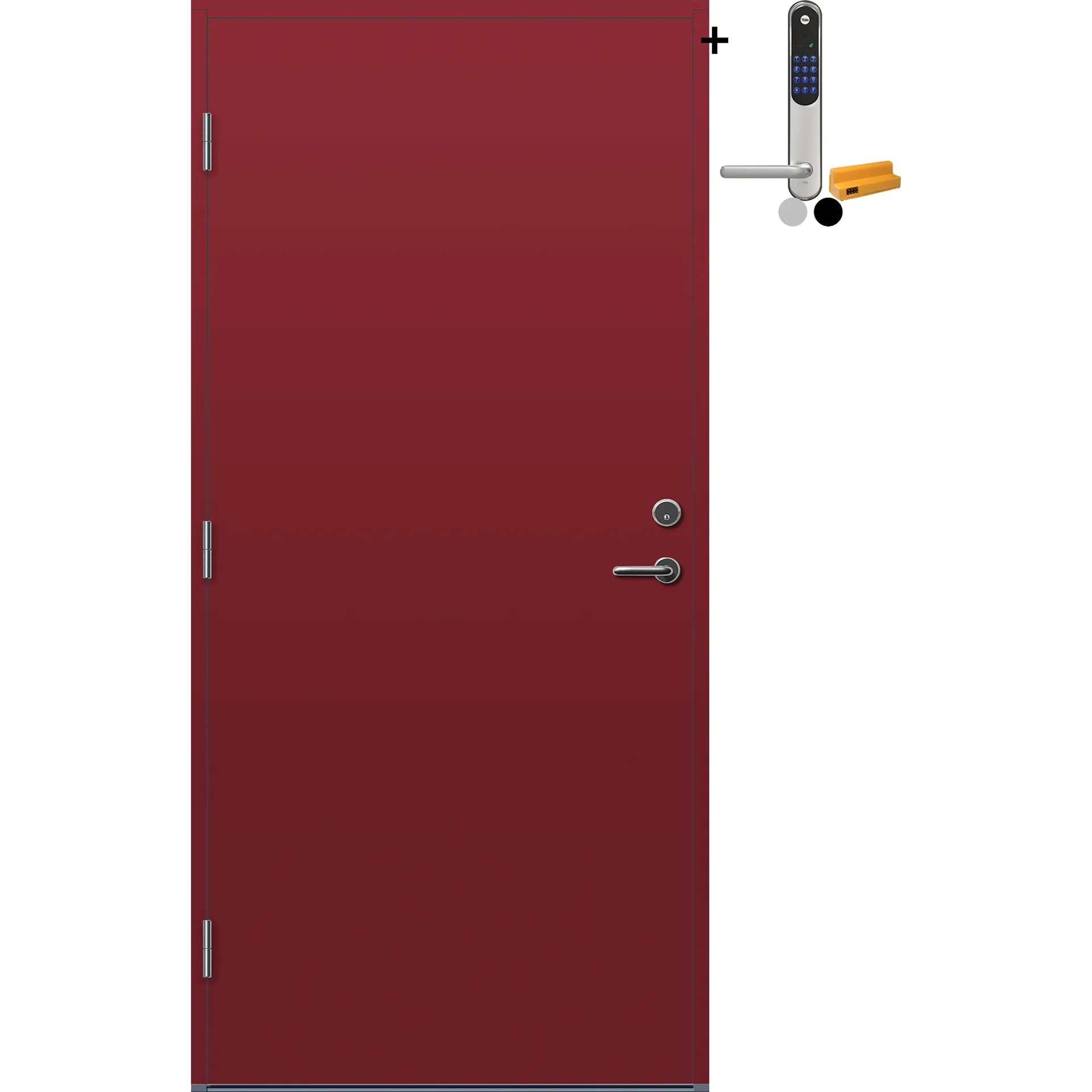 Ytterdør Bygg1 Moss med Yale Entrus BxH: 80x200 cm, Venstre, NCS S-4050 ...