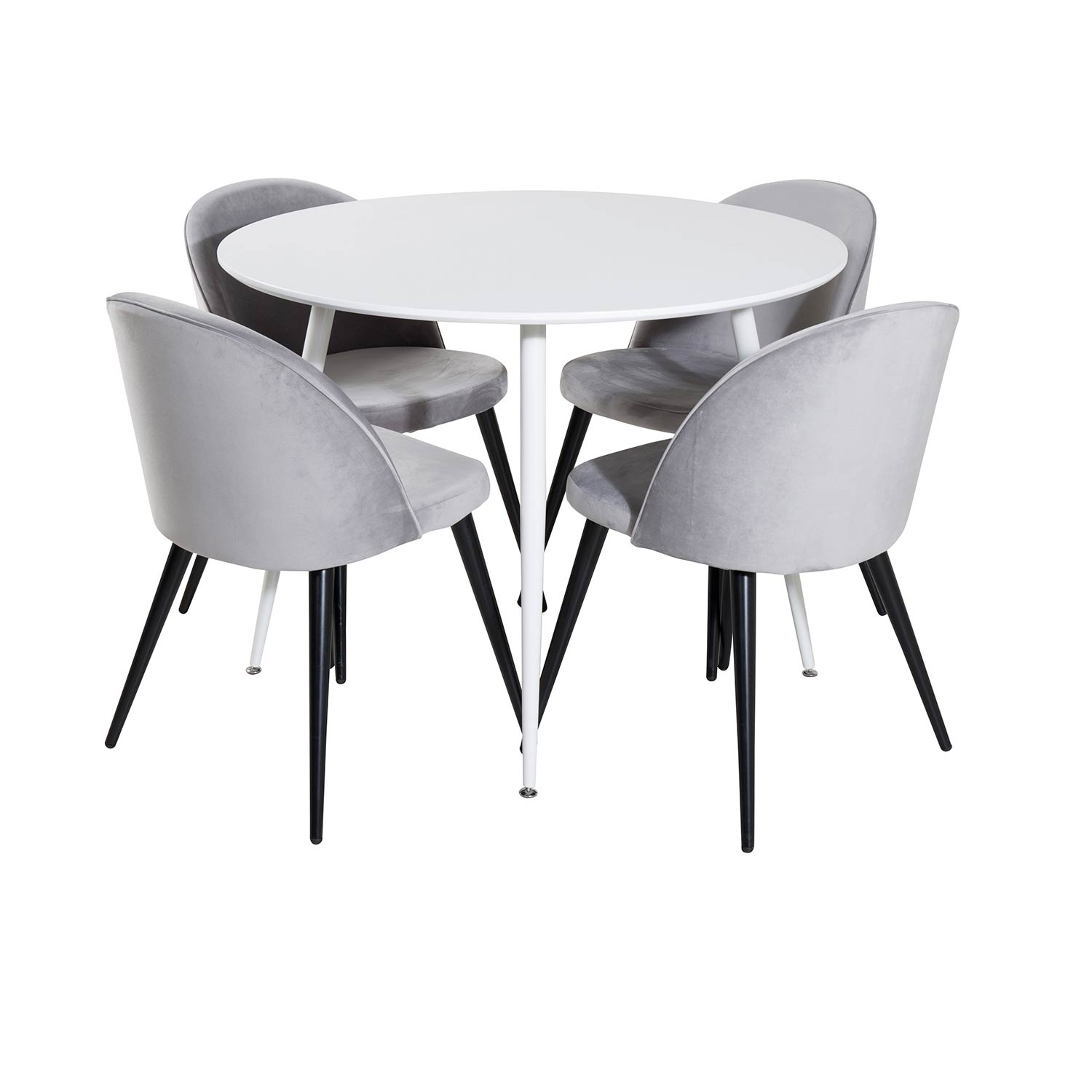 Spisegruppe Venture Home Plake med 4 Valentina Stoler Fløyel Rundt