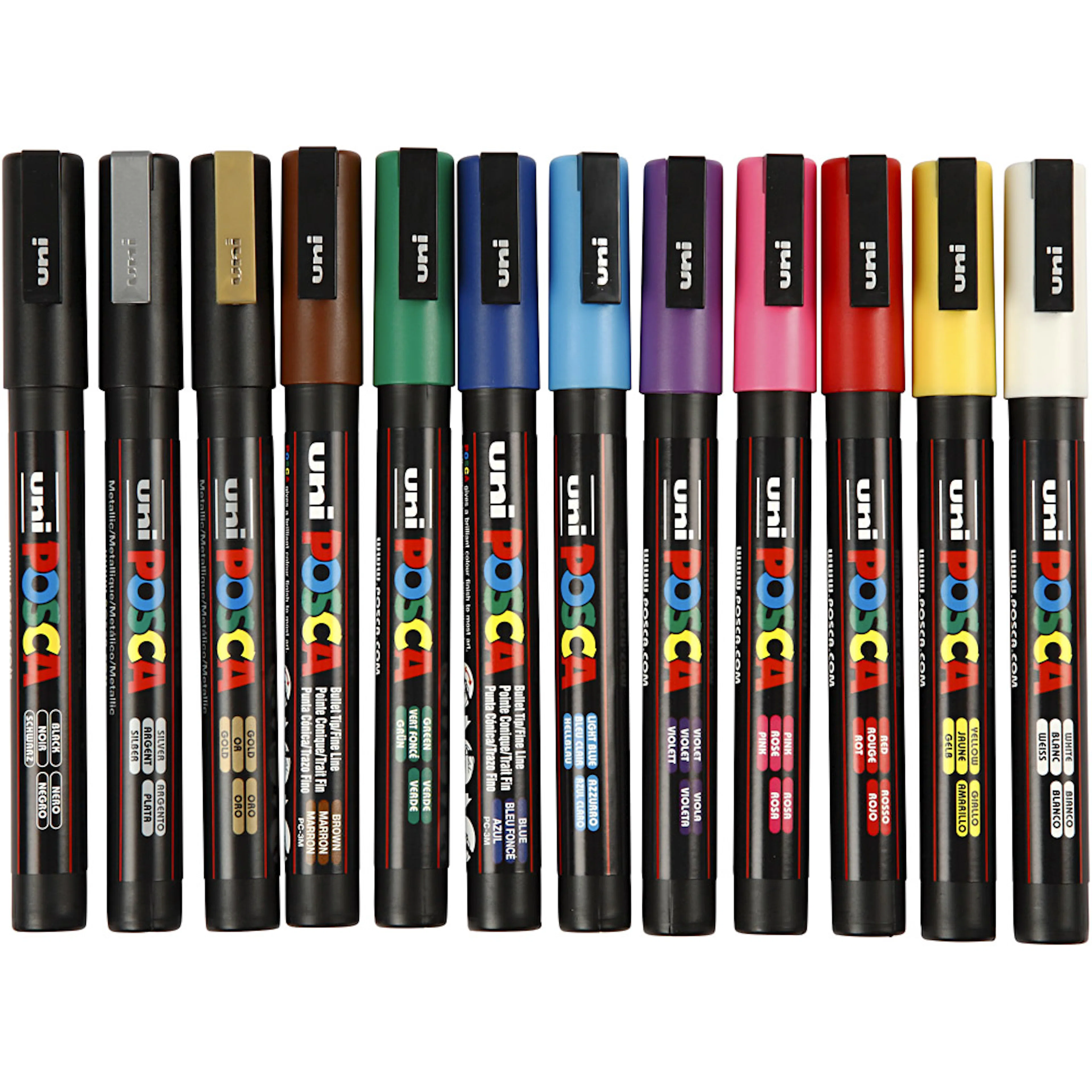 Tusj  Creativ Company Posca Ass Farger Nr Pc-3M Strek 0,9-1,3 mm 12 Stk/1 Pk