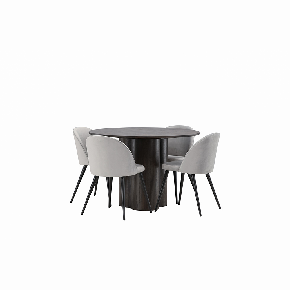 Spisegruppe Venture Home Olivia med 4 Velvet Stoler