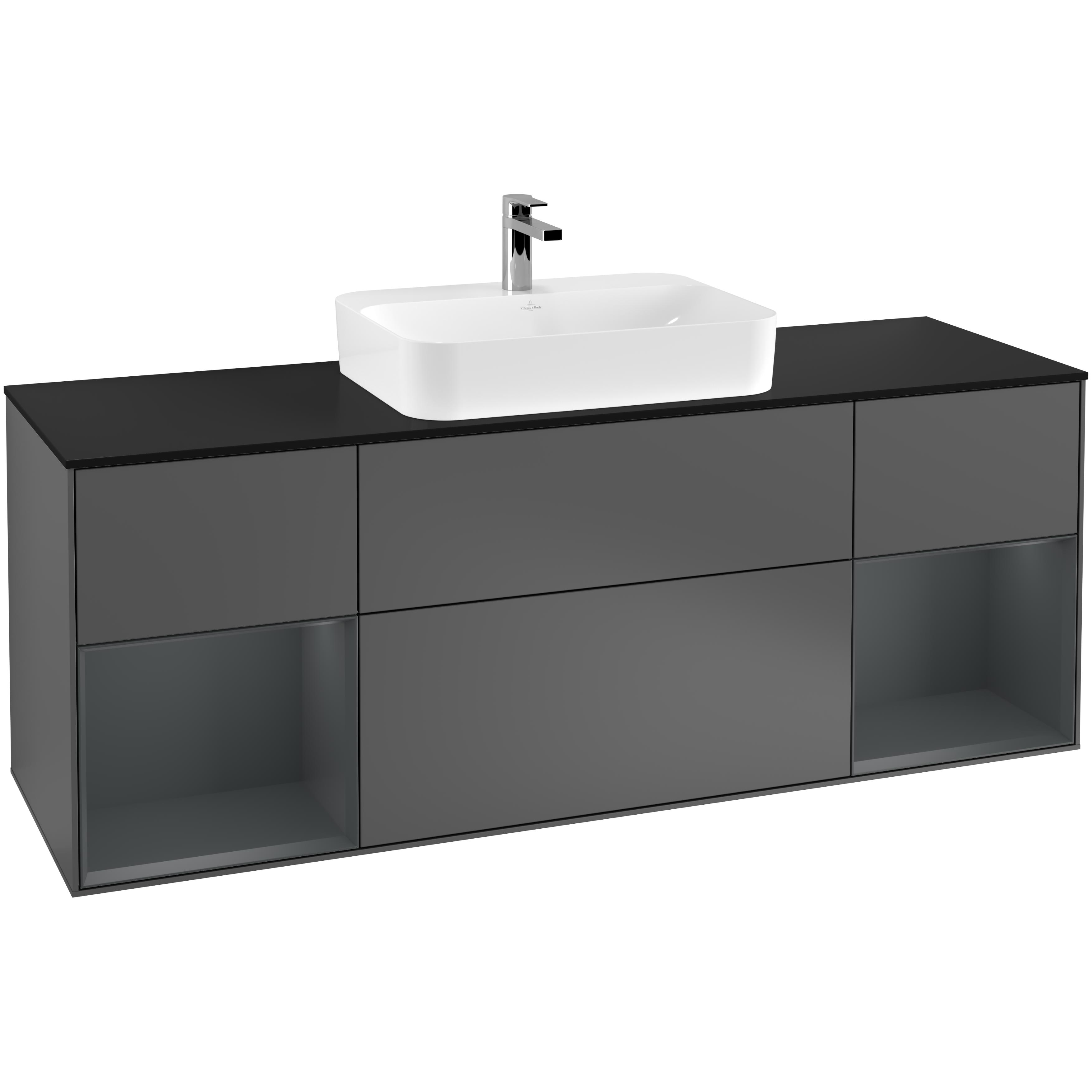 Tvättställsskåp Villeroy & Boch Finion med Två Hyllor och Bänkskiva för Ytmonterat Tvättställ