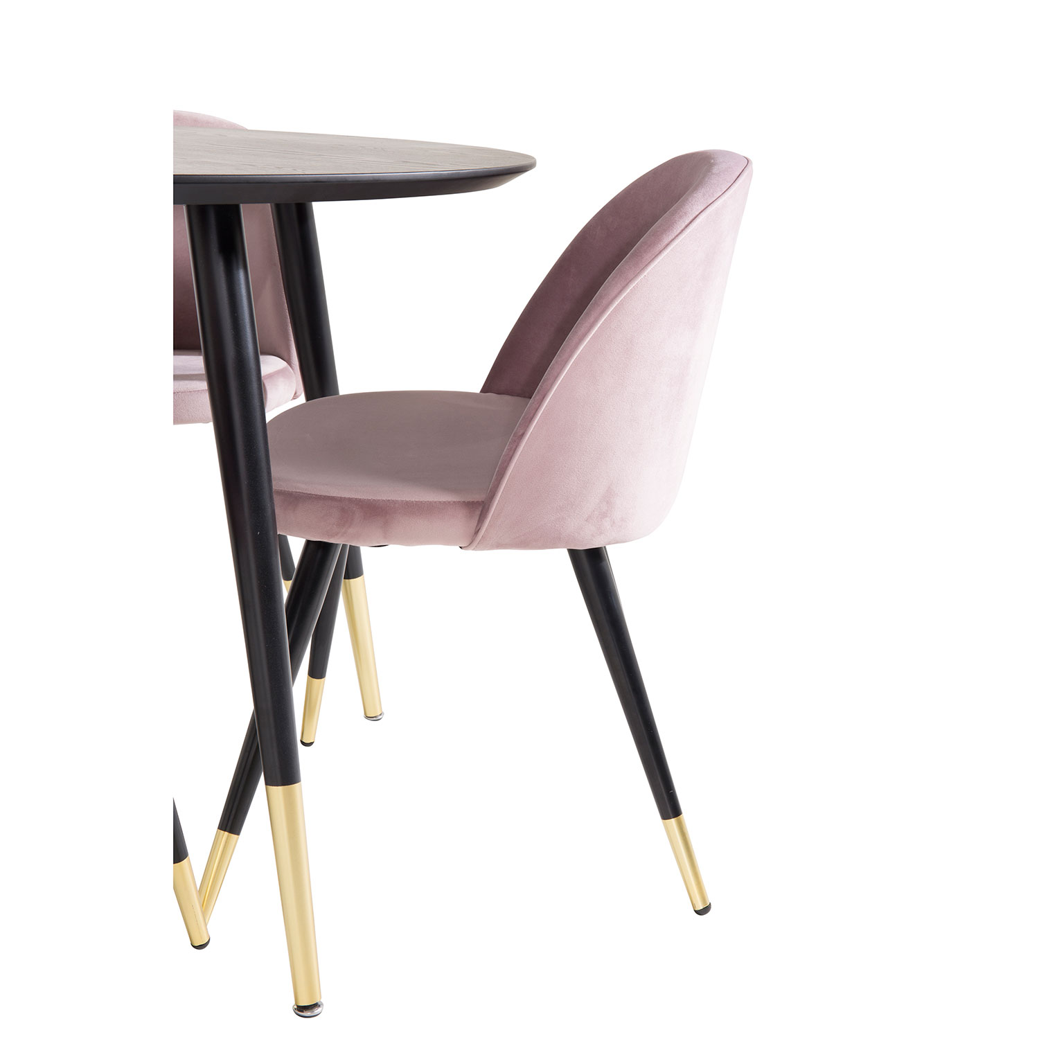 Spisegruppe Venture Home Dipp med 4 Velvet Stoler Rundt