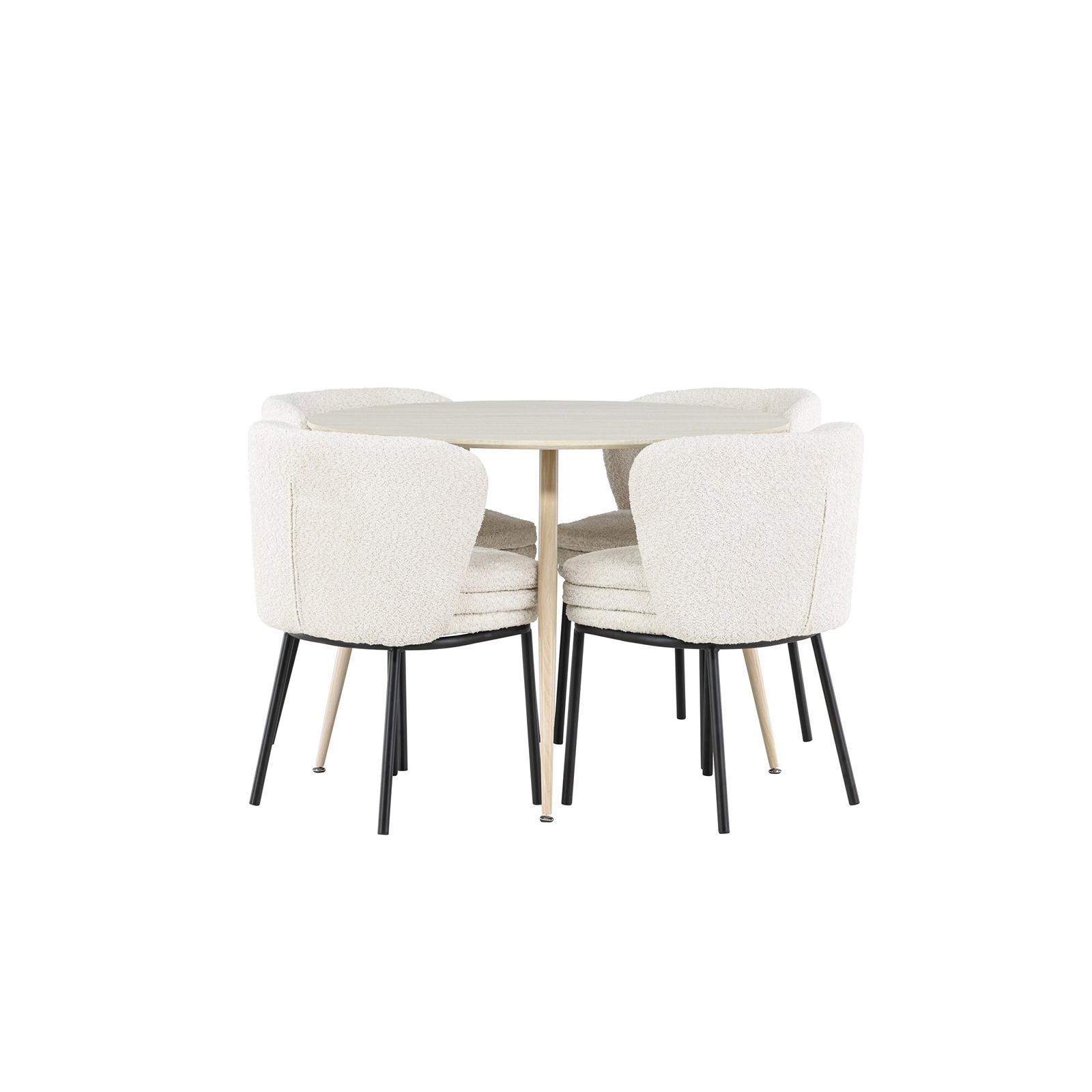 Spisegruppe Venture Home Plaza Ø100 med 4 stk Agnes Stoler