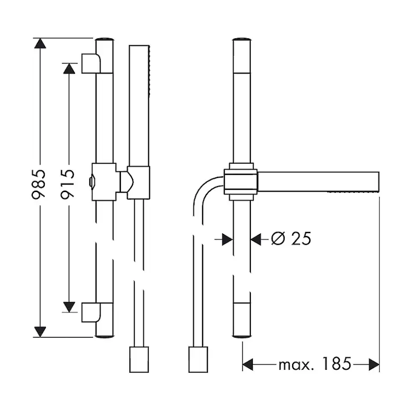 Dusjsett Axor Starck 1jet 90 cm